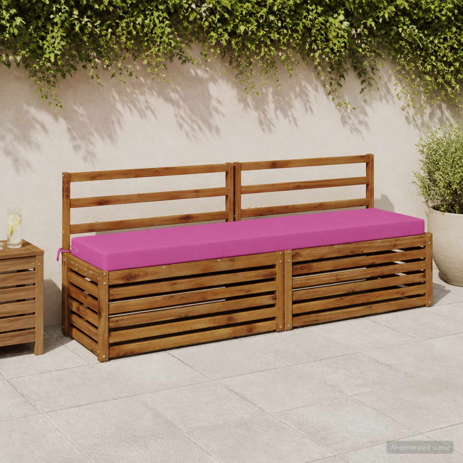 Μαξιλάρι πάγκου SOEST 100% Πολυεστέρας Ροζ 200 x 40 x 8 εκ. - Pakobazaar