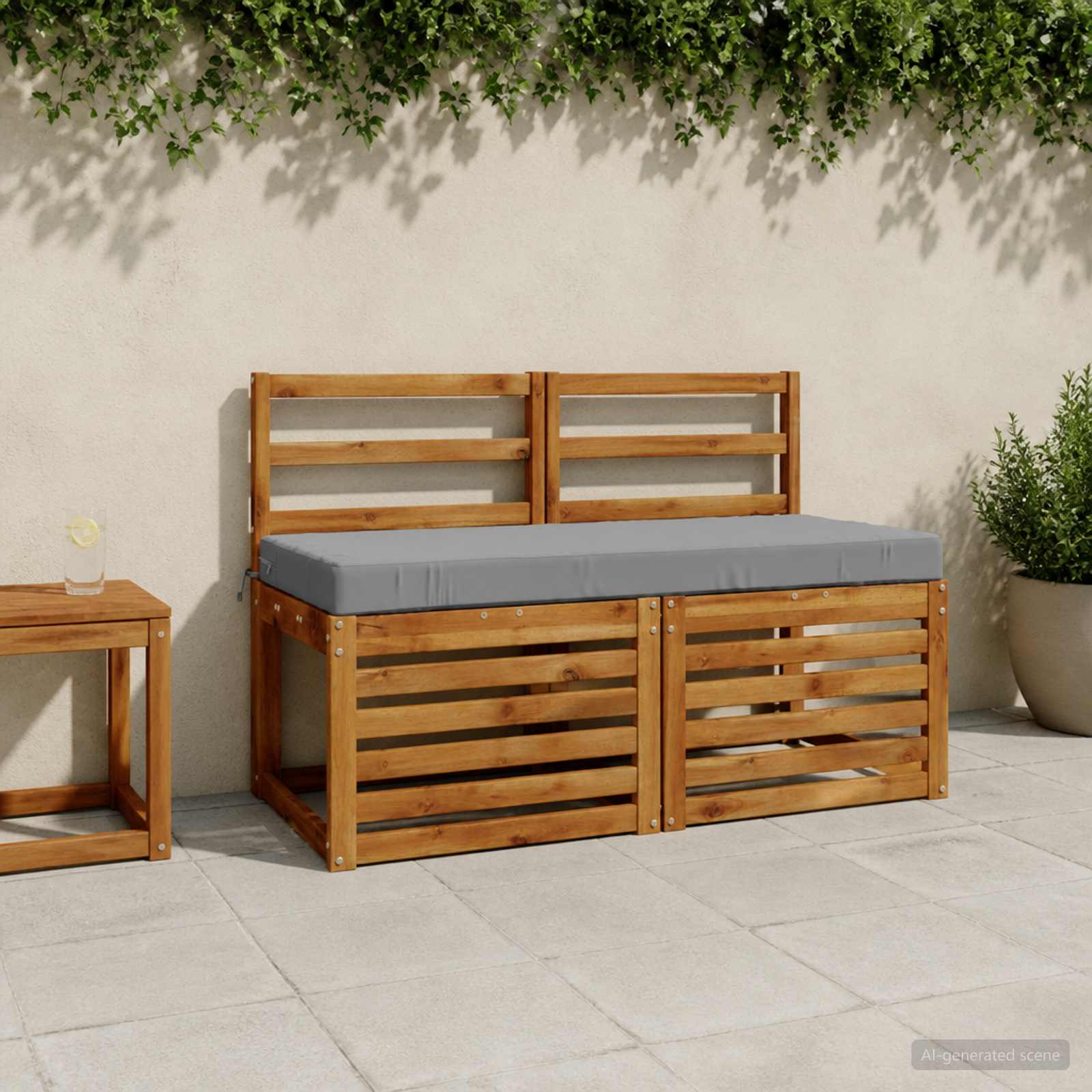 Μαξιλάρι πάγκου SOEST 100% Πολυεστέρας Γκρι 120 x 50 x 8 εκ.