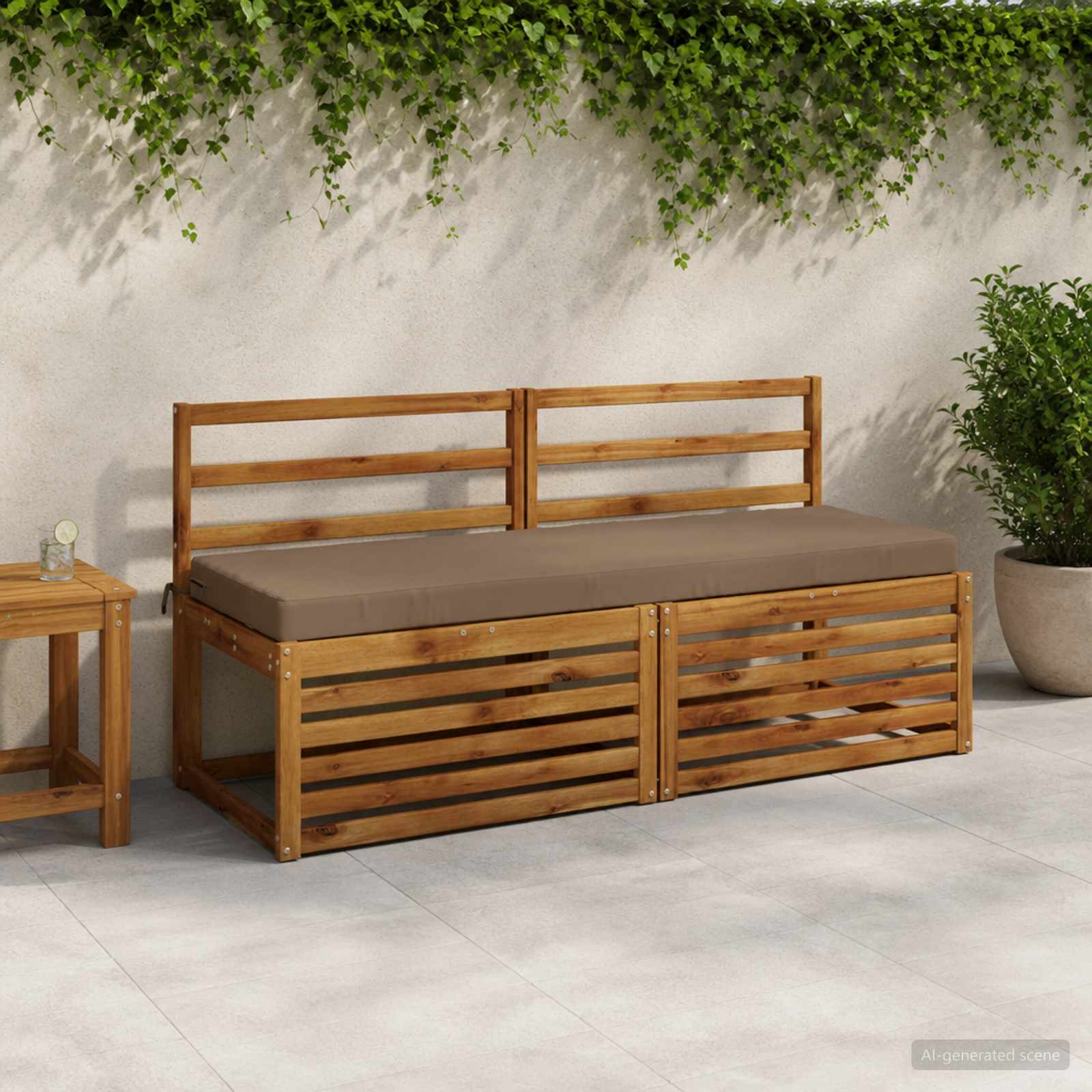 Μαξιλάρι πάγκου SOEST 100% Πολυεστέρας Taupe 140 x 50 x 8 εκ - Pakobazaar