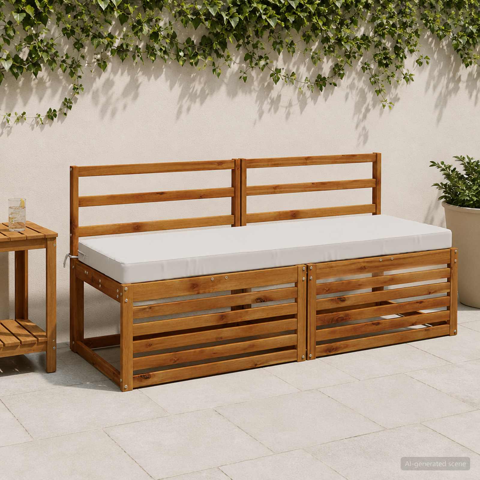 Μαξιλάρι πάγκου SOEST 100% Πολυεστέρας Λευκό 150 x 50 x 8 εκ