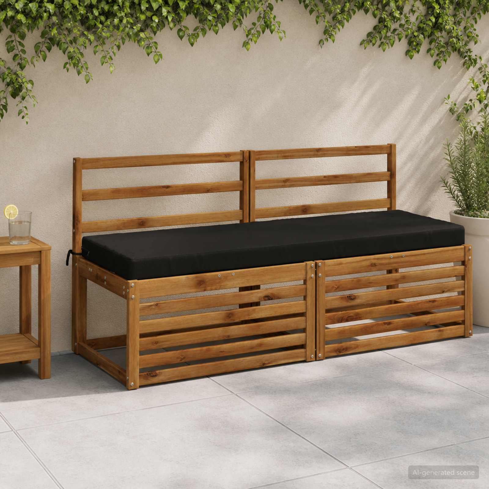 Μαξιλάρι πάγκου SOEST 100% Πολυεστέρας Μαύρο 140 x 50 x 8 εκ - Pakobazaar