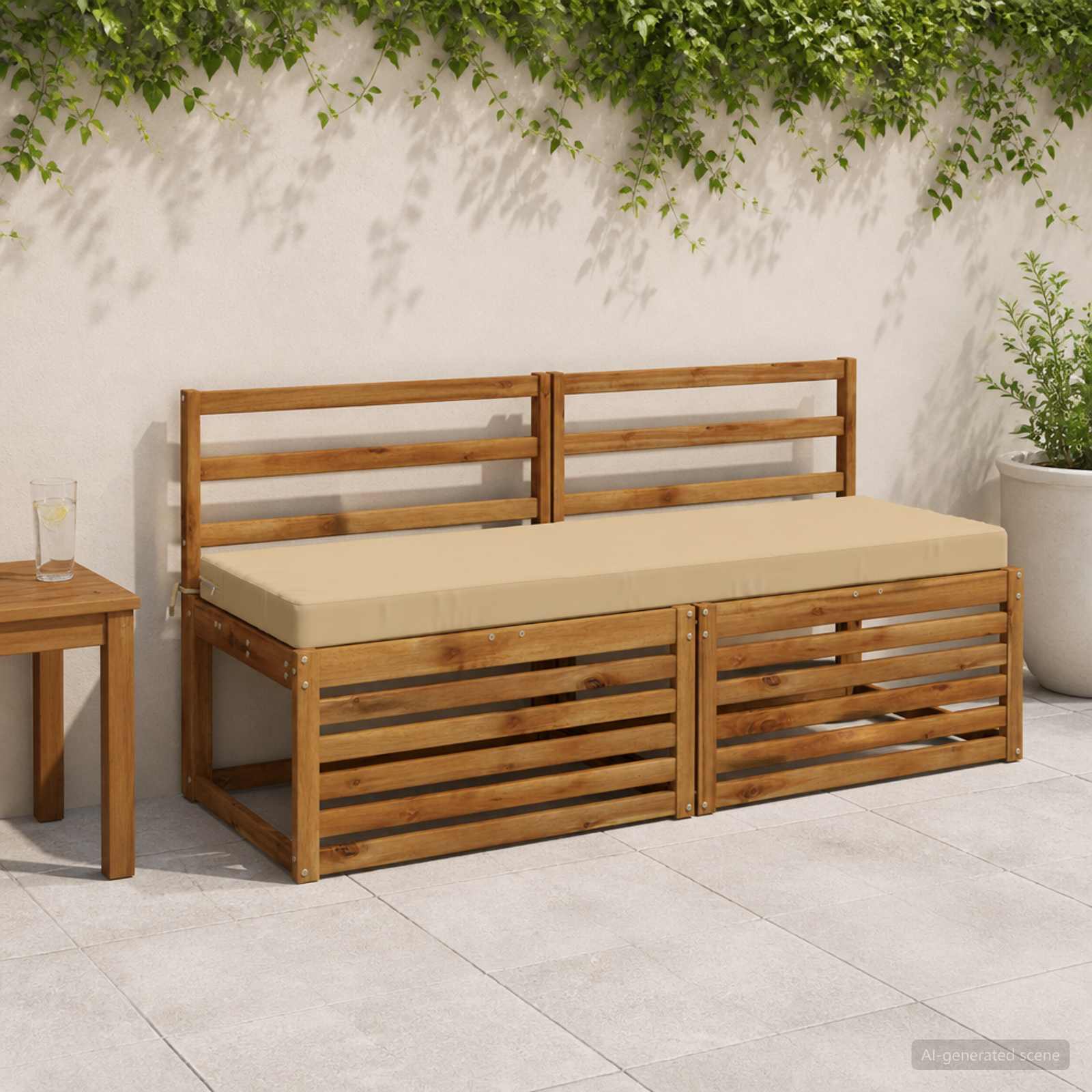 Μαξιλάρι πάγκου SOEST 100% Πολυεστέρας Μπεζ 140 x 50 x 8 εκ