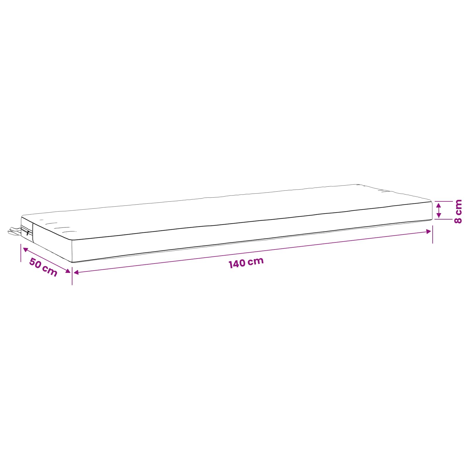 Μαξιλάρι πάγκου SOEST 100% Πολυεστέρας Μπεζ 140 x 50 x 8 εκ