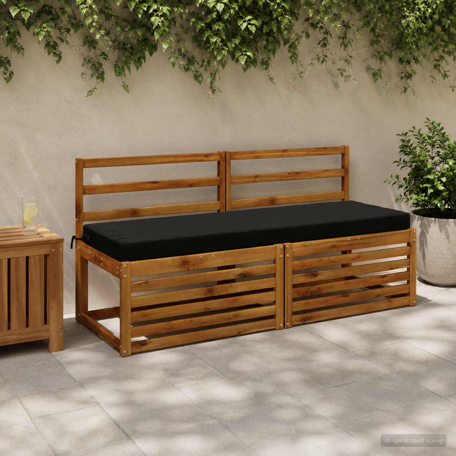 Μαξιλάρι πάγκου SOEST 100% Πολυεστέρας Μαύρο 140 x 50 x 8 εκ - Pakobazaar
