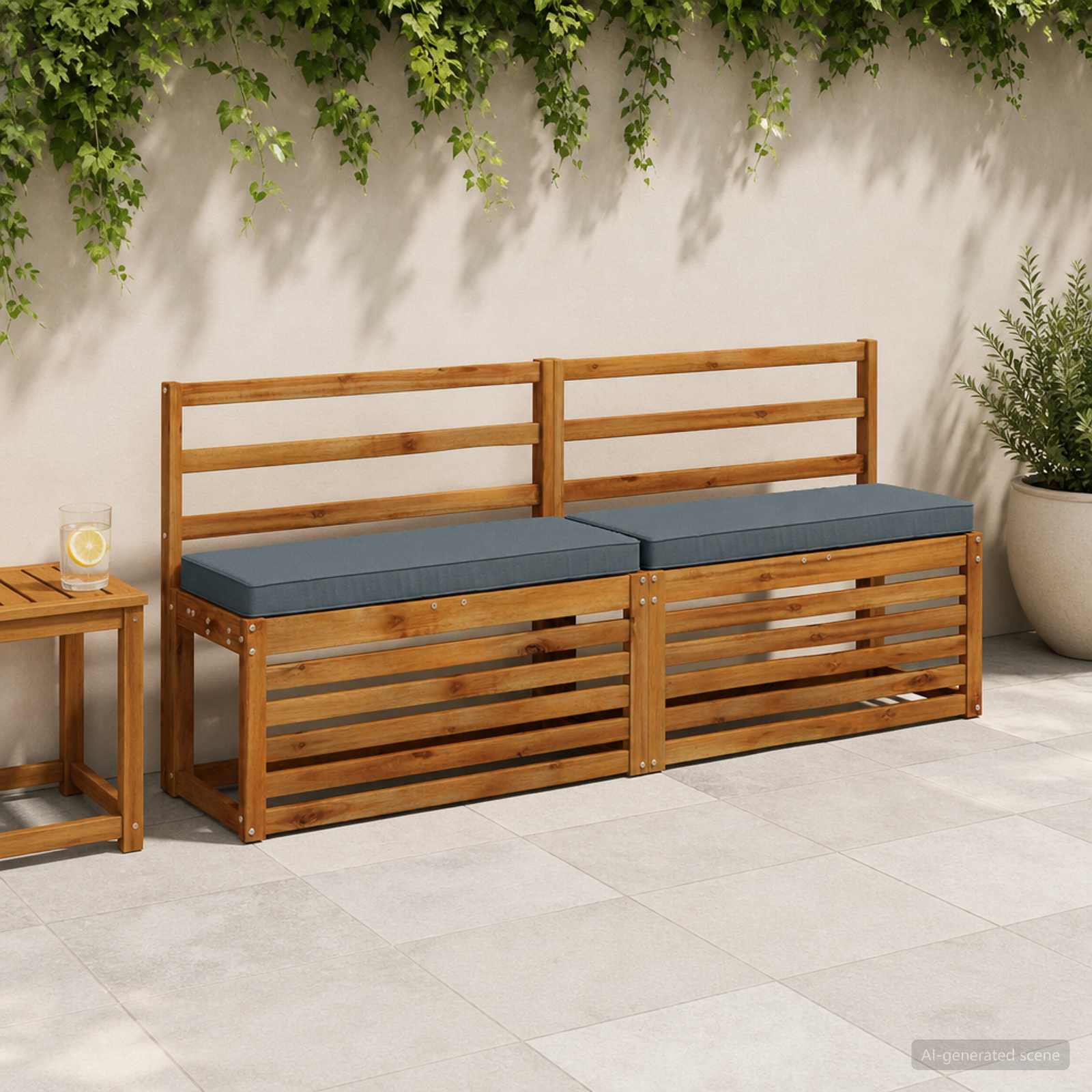 Μαξιλάρια Πάγκου 2 Τεμαχίων VUGHT 2 pcs 100% Πολυεστέρας Μπλε