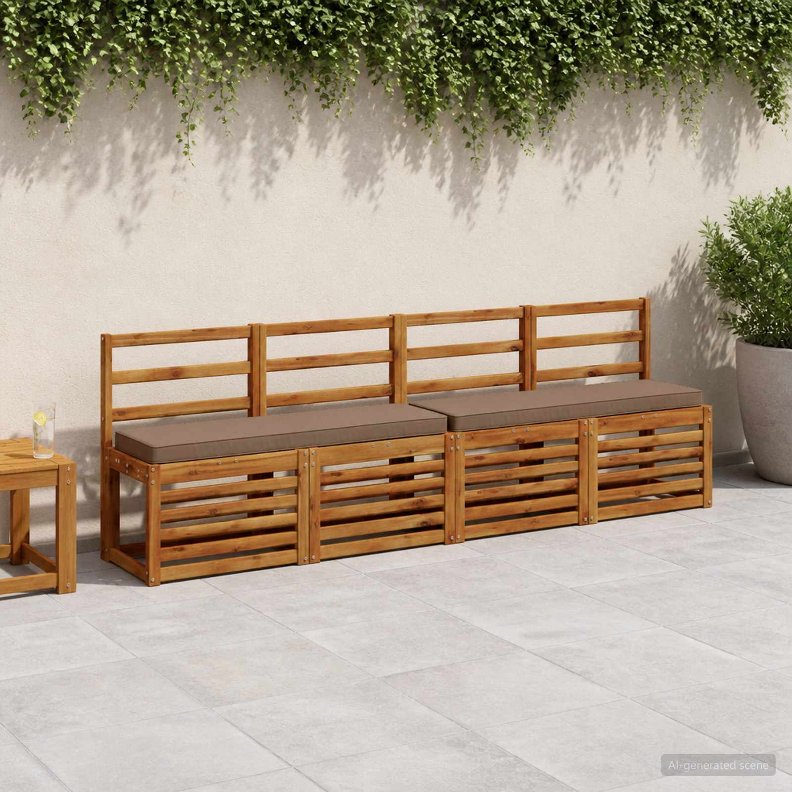 Μαξιλάρια Πάγκου 2 Τεμαχίων VUGHT 2 pcs 100% Πολυεστέρας Taupe - Pakobazaar