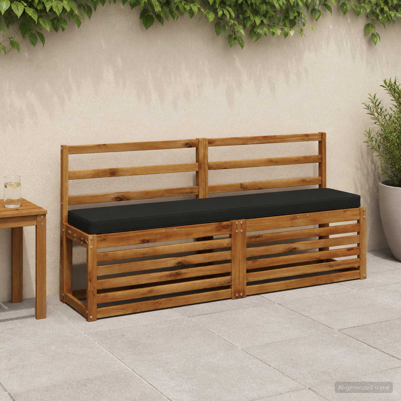 Μαξιλάρια Πάγκου 2 Τεμαχίων VUGHT 2 pcs 100% Πολυεστέρας Μαύρο - Pakobazaar