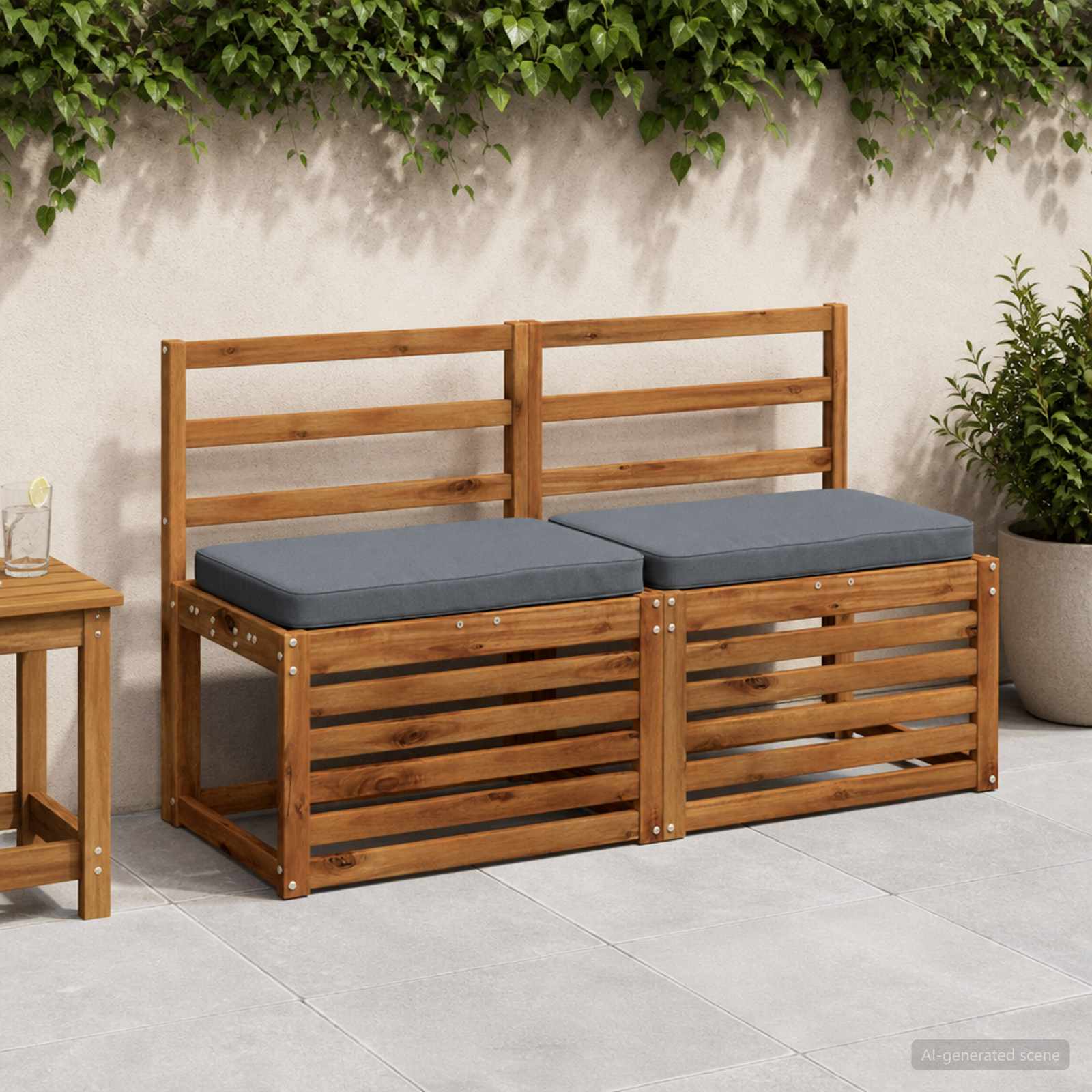 Μαξιλάρια Πάγκου 2 Τεμαχίων VUGHT 2 pcs 100% Πολυεστέρας Μπλε - Pakobazaar
