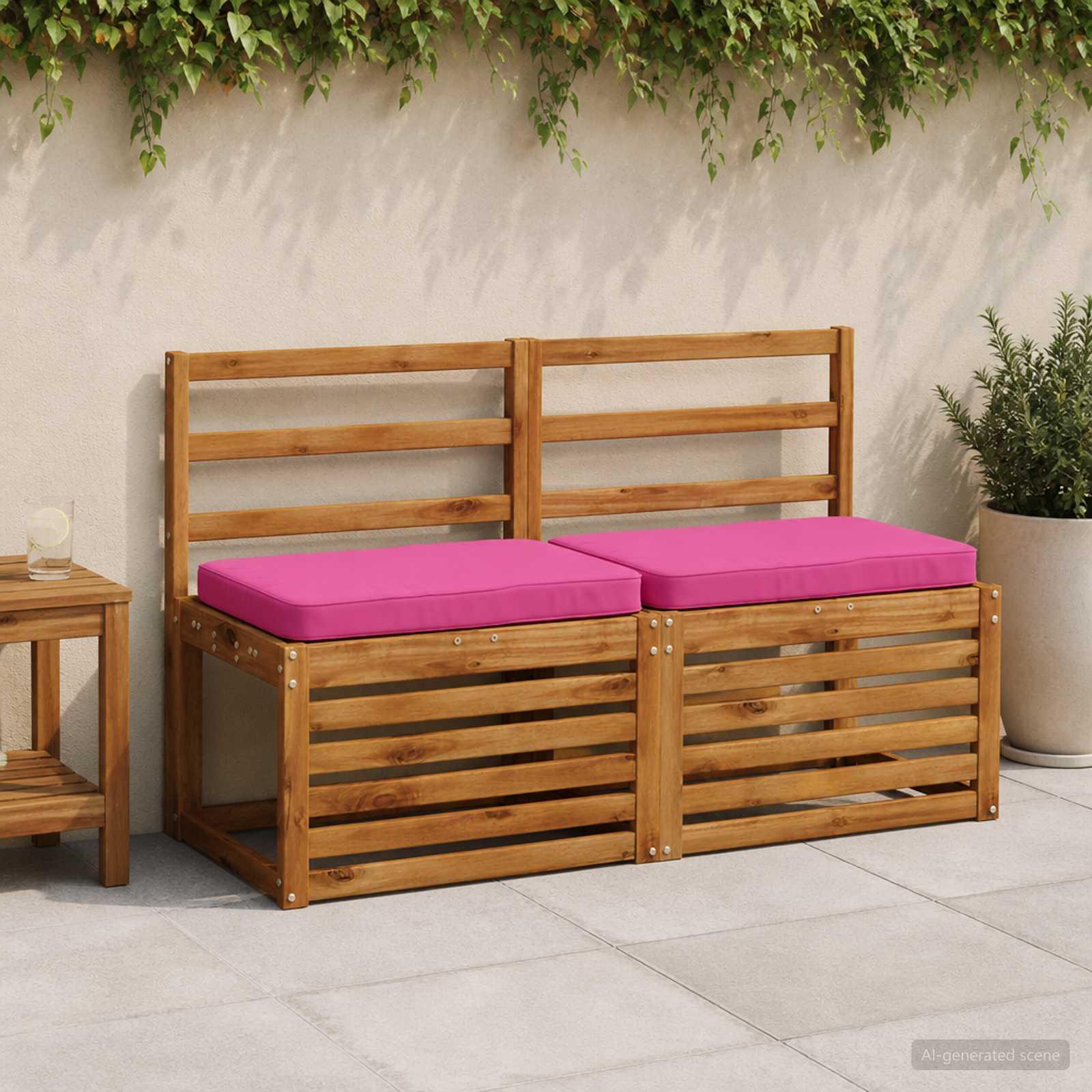 Μαξιλάρια Πάγκου 2 Τεμαχίων VUGHT 2 pcs 100% Πολυεστέρας Ροζ