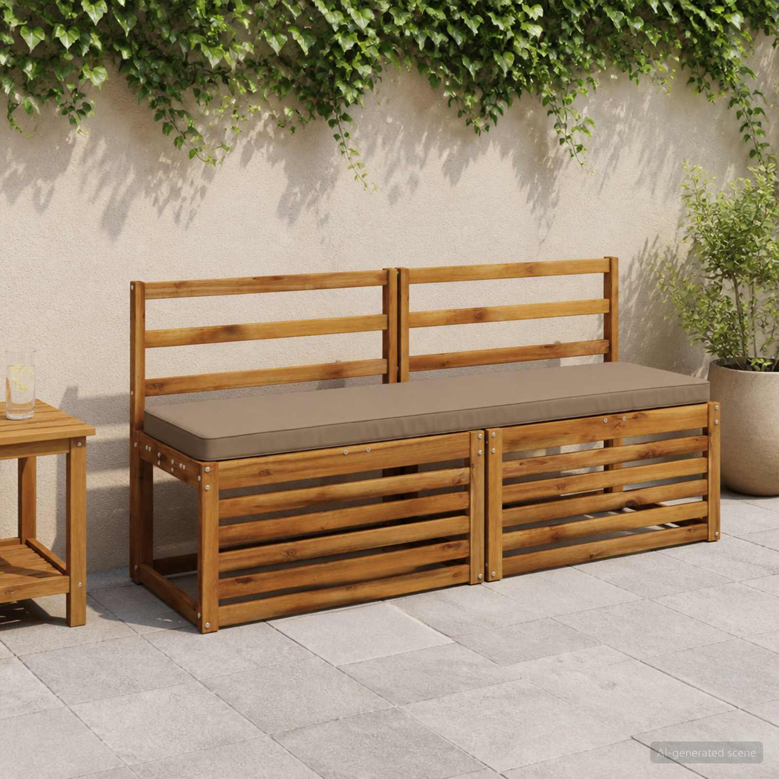 Μαξιλάρια Πάγκου 2 Τεμαχίων VUGHT 2 τμχ. 100% Πολυεστέρας Taupe - Pakobazaar