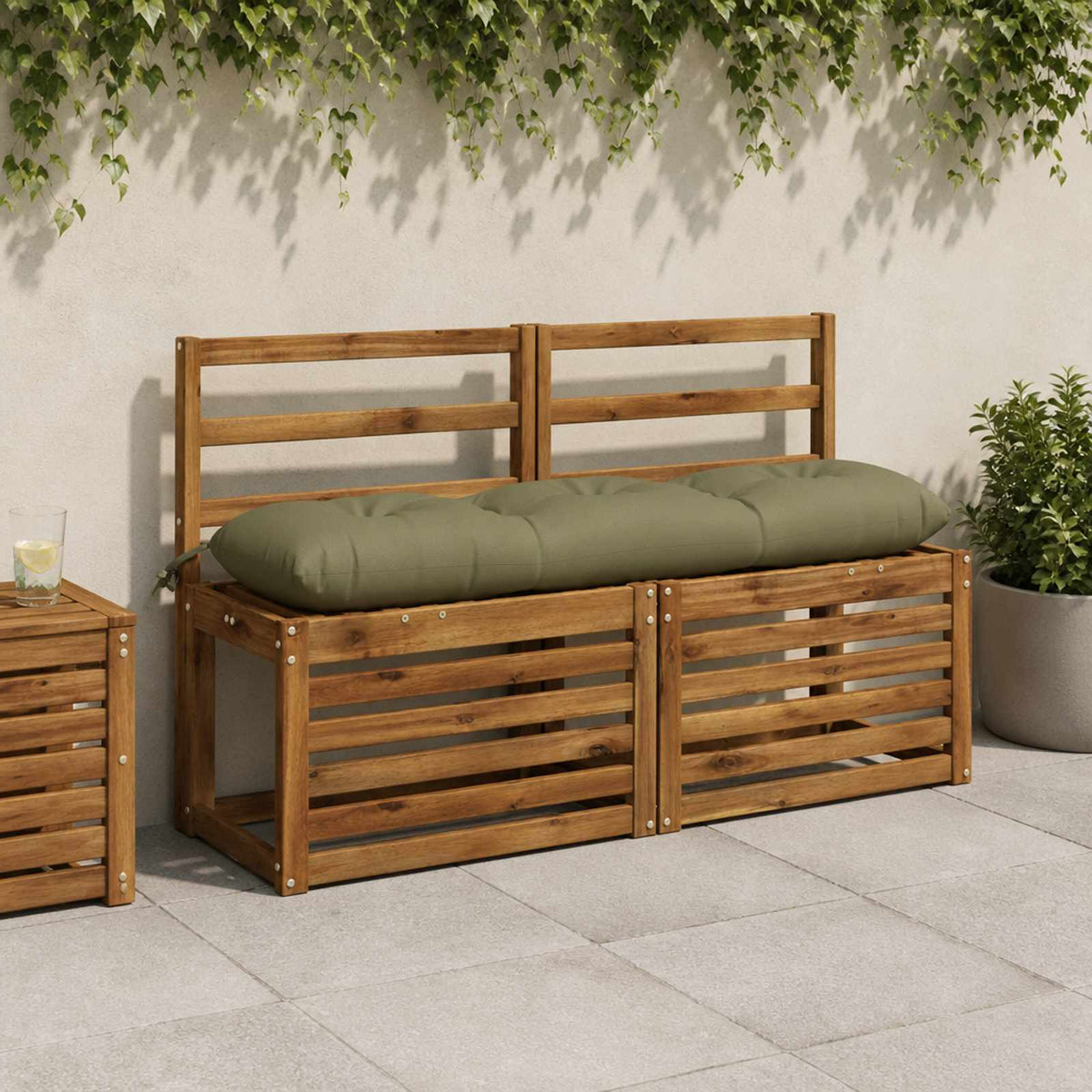 Μαξιλάρι πάγκου VIANEN 100% Πολυεστέρας Λαδί 120 x 30 x 12 εκ