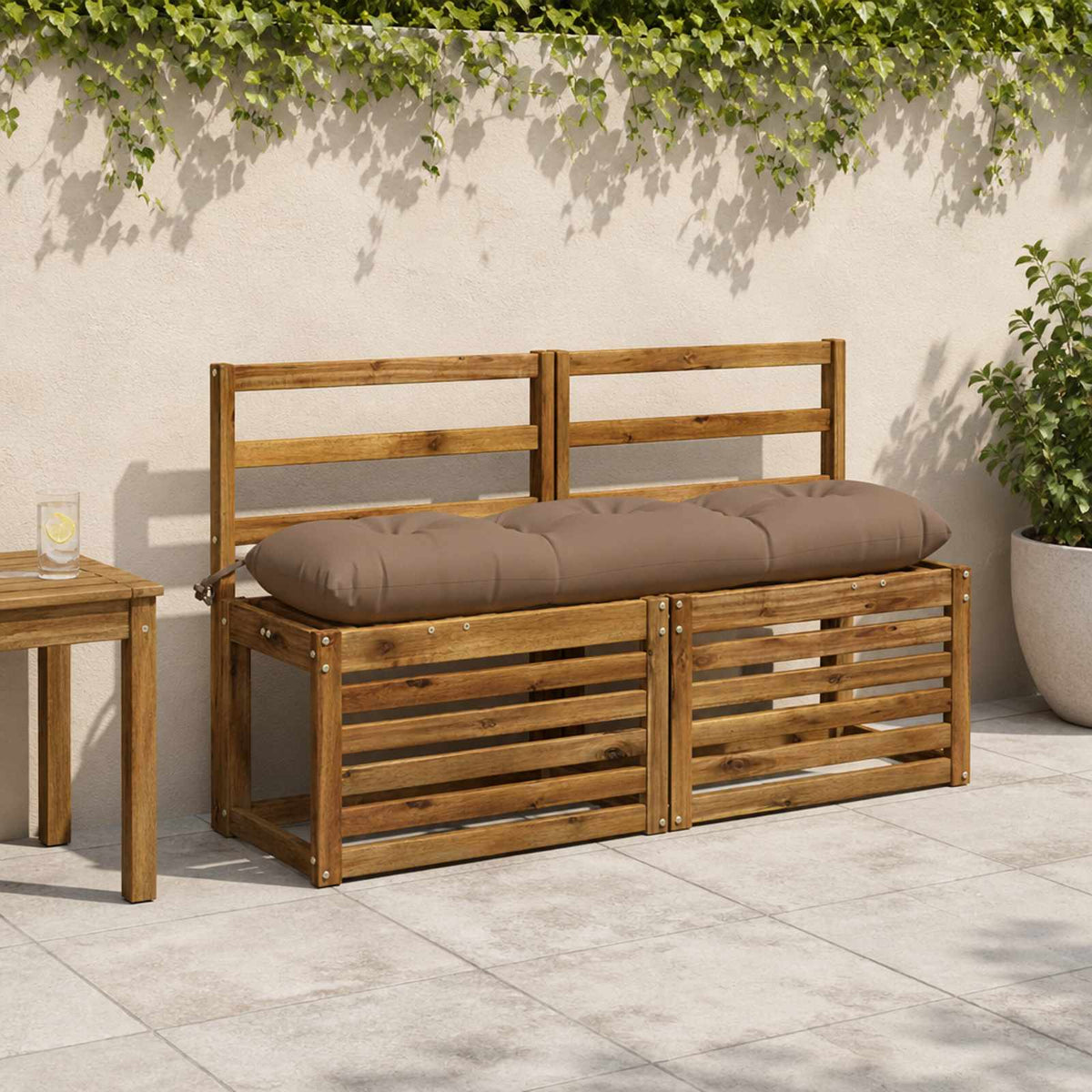 Μαξιλάρι πάγκου VIANEN 100% Πολυεστέρας Taupe 120 x 30 x 12 εκ