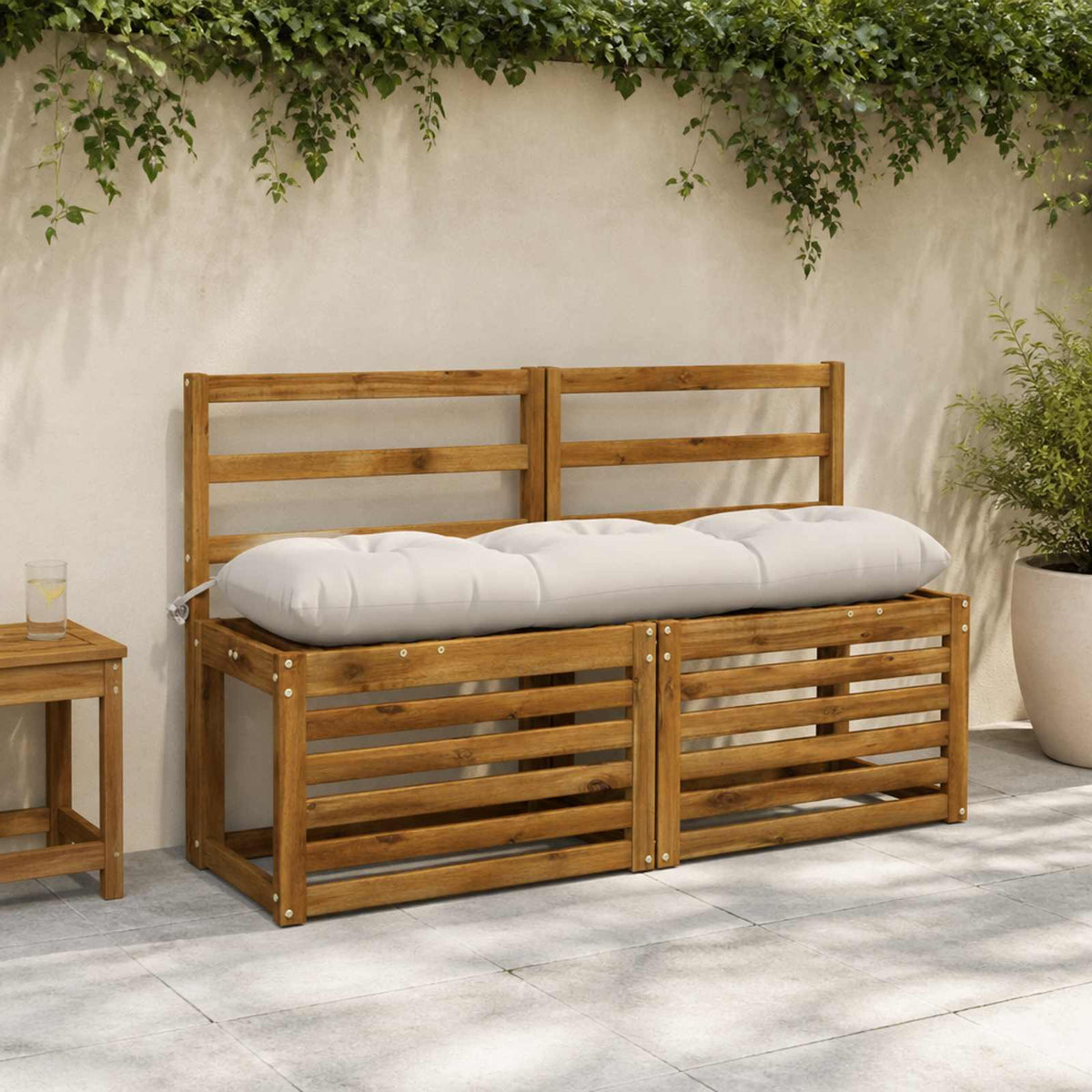 Μαξιλάρι πάγκου VIANEN 100% Πολυεστέρας Λευκό 110 x 30 x 12 εκ
