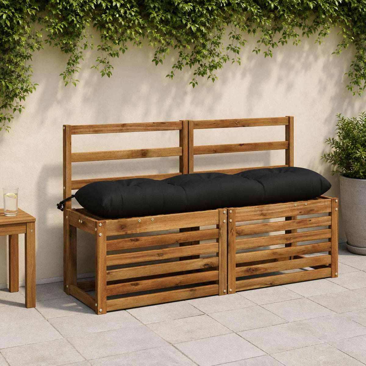 Μαξιλάρι πάγκου VIANEN 100% Πολυεστέρας Μαύρο 130 x 30 x 12 εκ