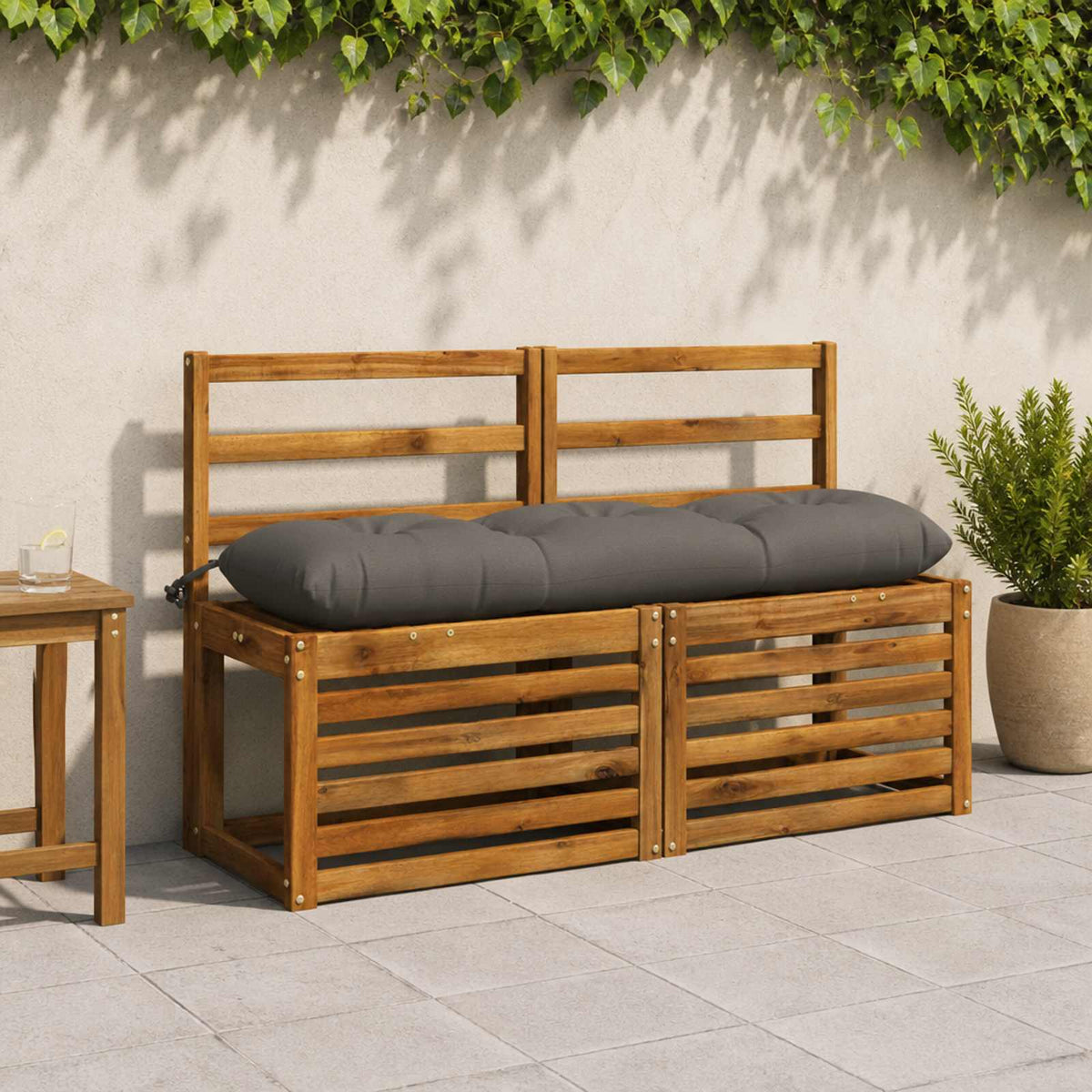 Μαξιλάρι πάγκου VIANEN 100% Πολυεστέρας Γκρι 130 x 30 x 12 εκ