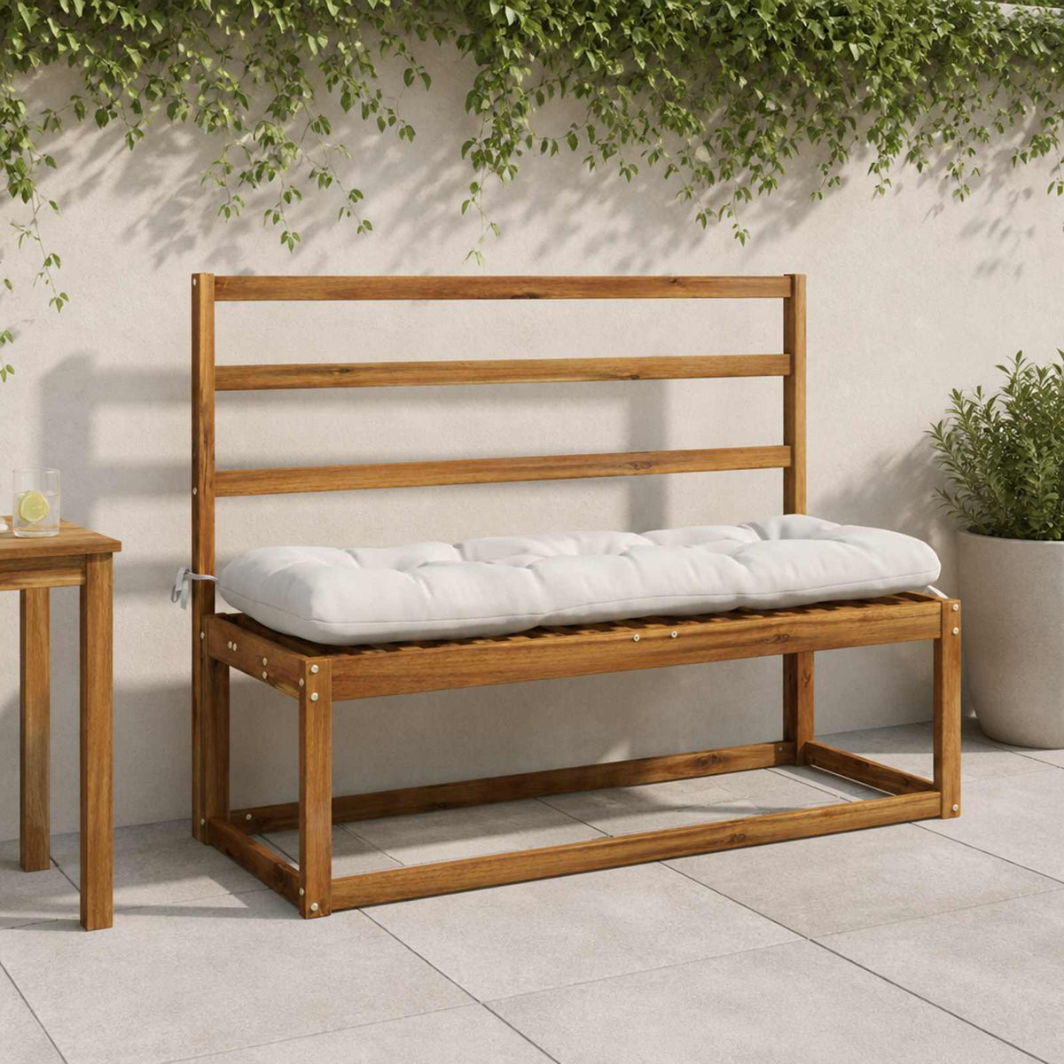 Μαξιλάρι πάγκου VIANEN 100% Πολυεστέρας Λευκό 130 x 40 x 12 εκ - Pakobazaar