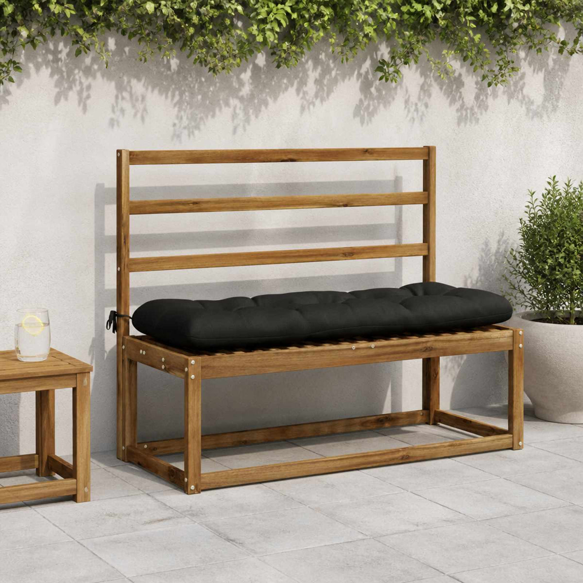 Μαξιλάρι πάγκου VIANEN 100% Πολυεστέρας Μαύρο 130 x 40 x 12 εκ