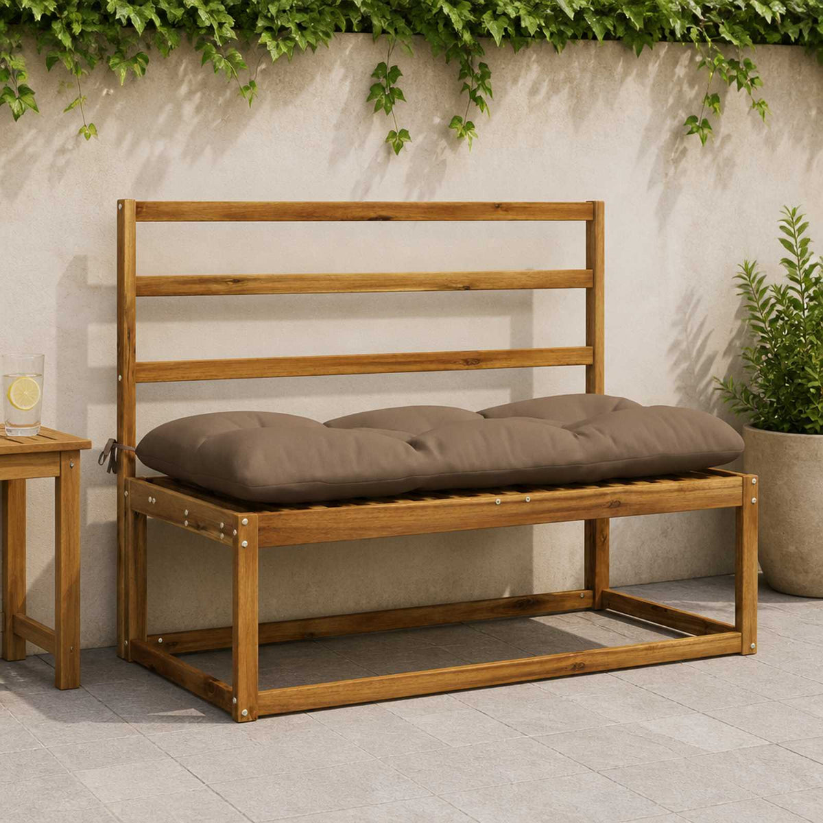 Μαξιλάρι πάγκου VIANEN 100% Πολυεστέρας Taupe 130 x 50 x 12 εκ - Pakobazaar