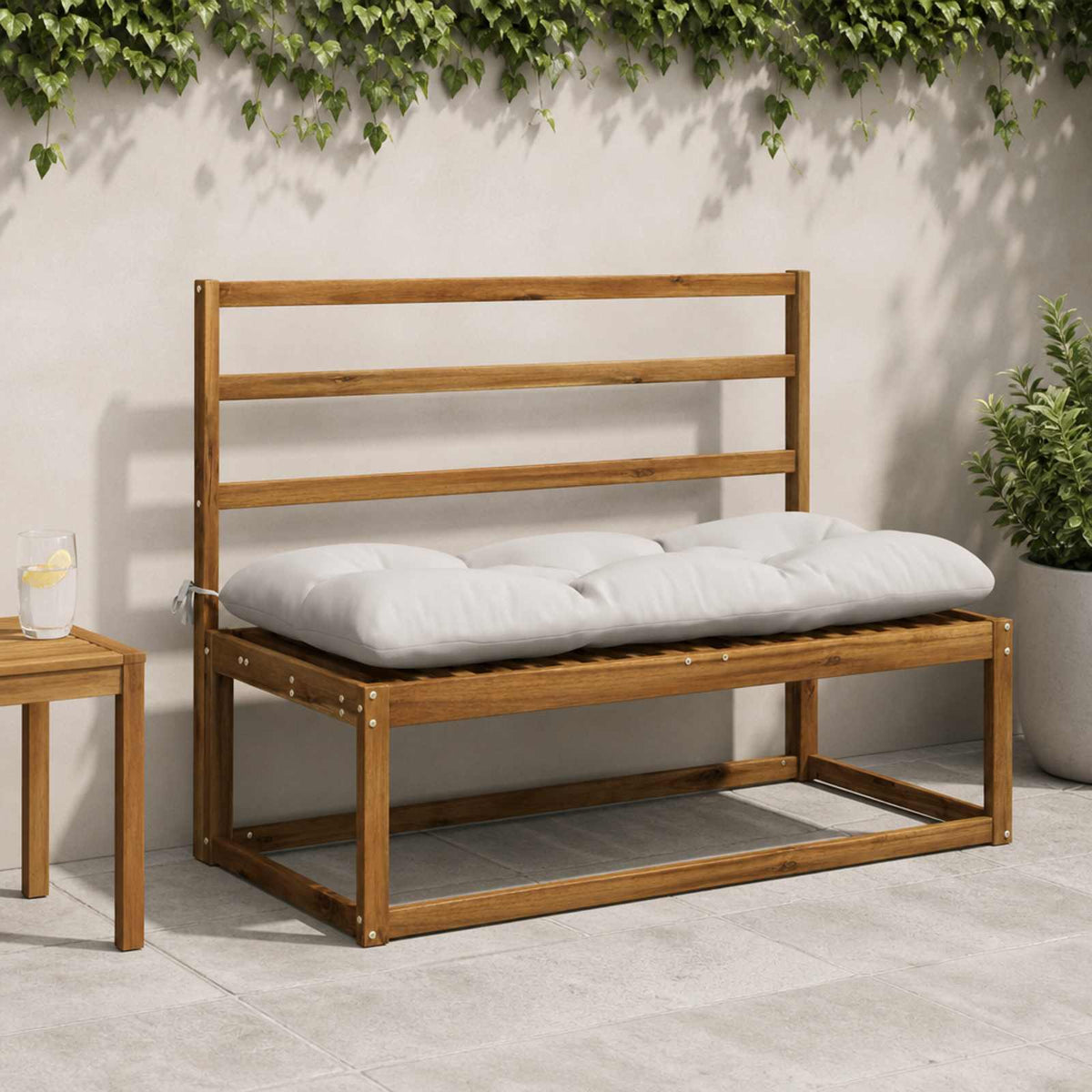 Μαξιλάρι πάγκου VIANEN 100% Πολυεστέρας Λευκό 130 x 50 x 12 εκ