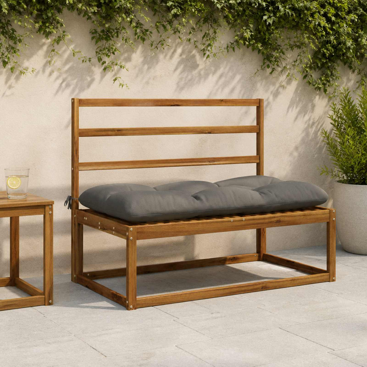 Μαξιλάρι πάγκου VIANEN 100% Πολυεστέρας Γκρι 130 x 60 x 12 εκ