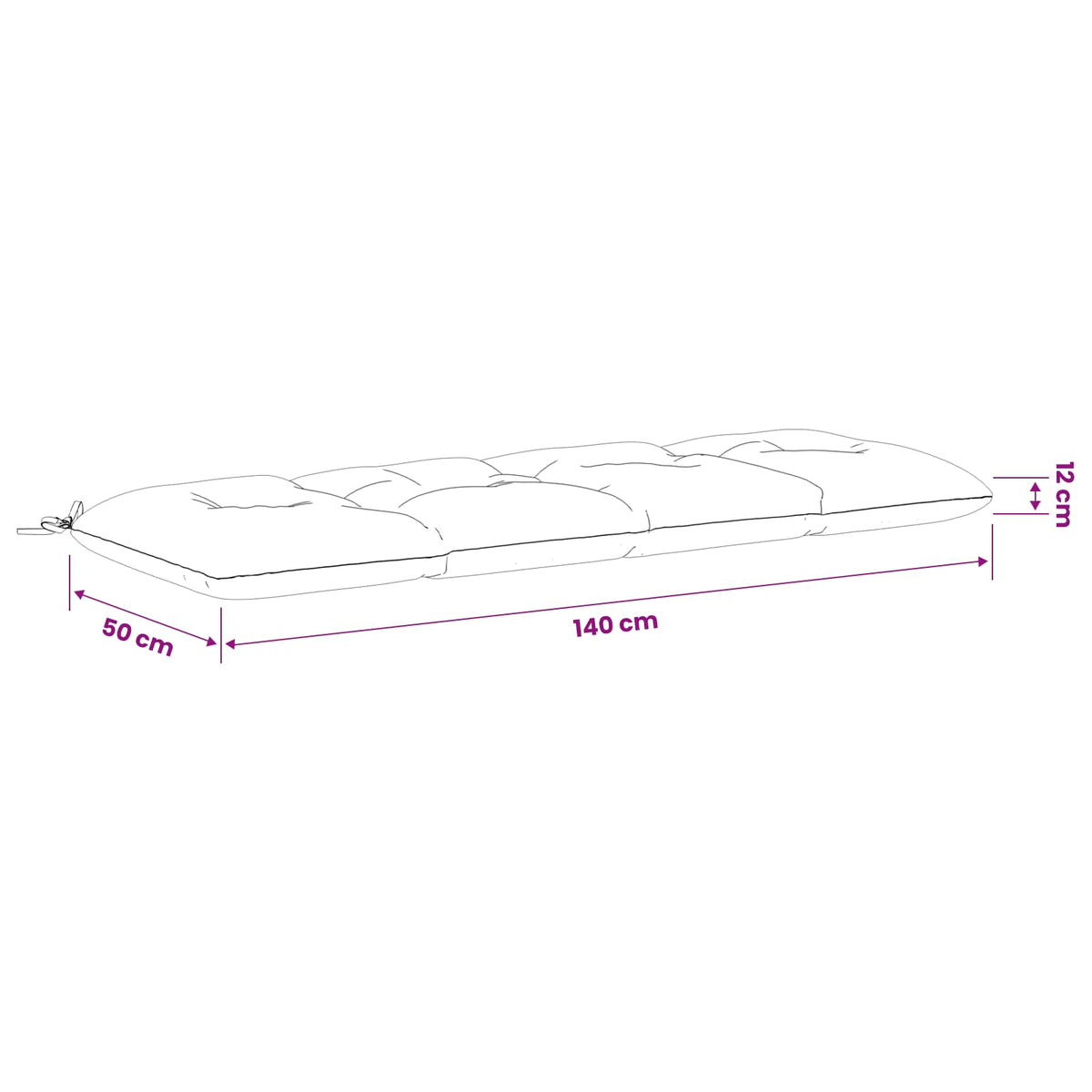 Μαξιλάρια Παγκάκια VIANEN 2 τμχ. 100% Πολυεστέρας Σκούρο Μπλε