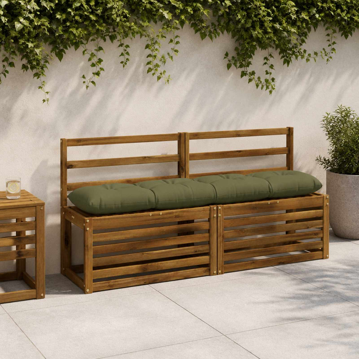 Μαξιλάρι πάγκου VIANEN 100% Πολυεστέρας Λαδί 160 x 30 x 12 εκ - Pakobazaar