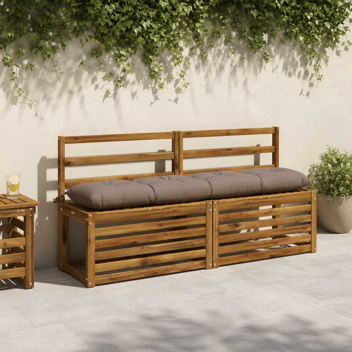 Μαξιλάρι πάγκου VIANEN 100% Πολυεστέρας Taupe 140 x 30 x 12 εκ - Pakobazaar