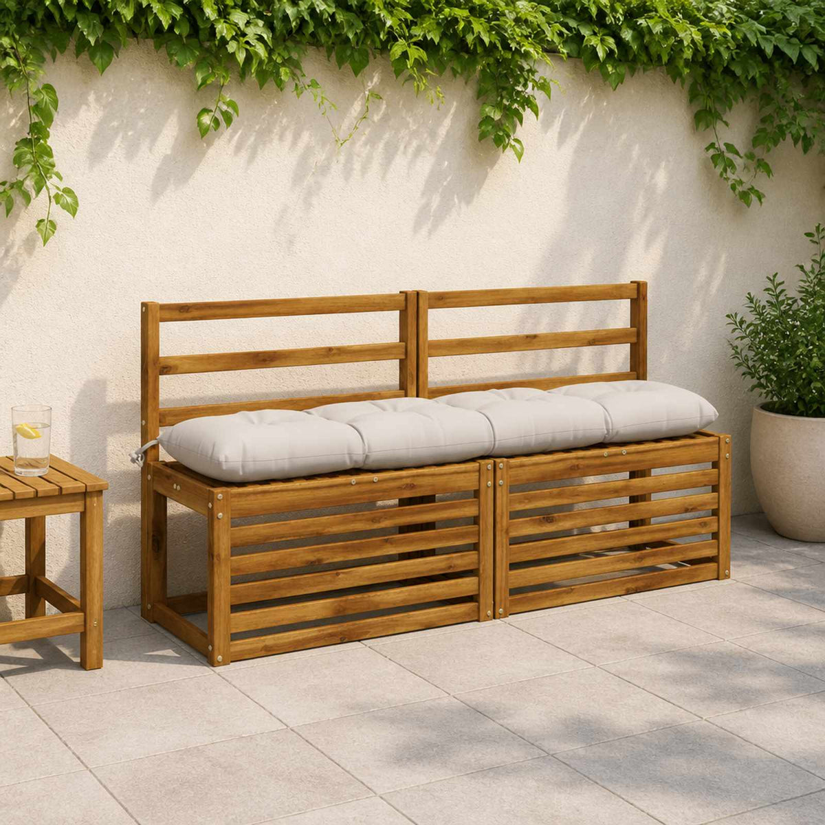 Μαξιλάρι πάγκου VIANEN 100% Πολυεστέρας Λευκό 150 x 30 x 12 εκ - Pakobazaar