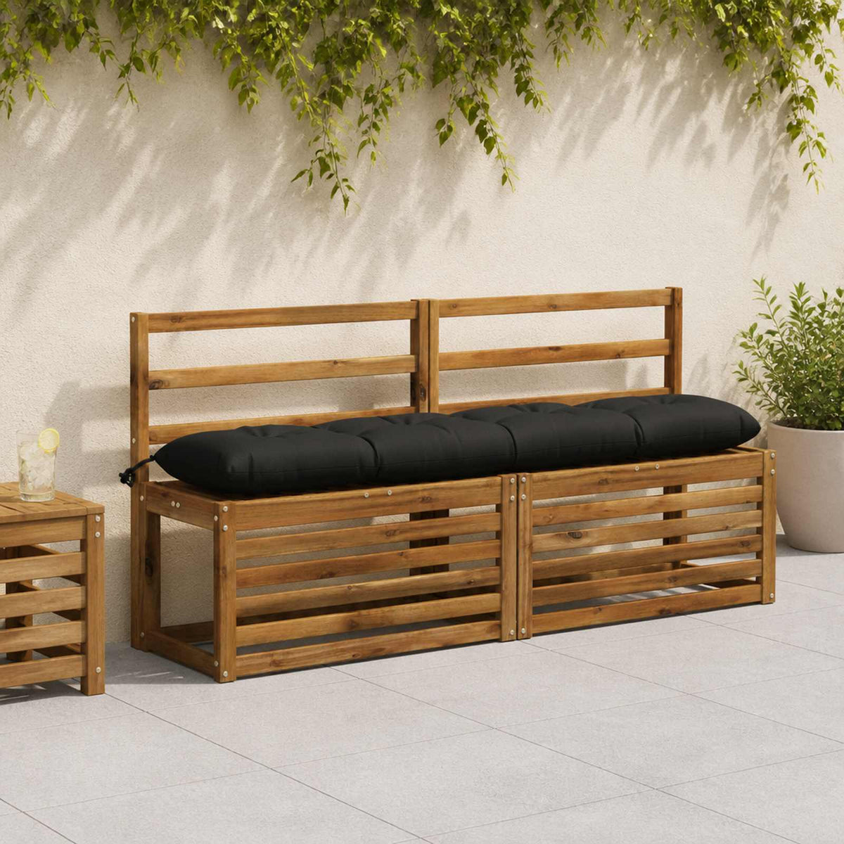 Μαξιλάρι πάγκου VIANEN 100% Πολυεστέρας Μαύρο 140 x 30 x 12 εκ