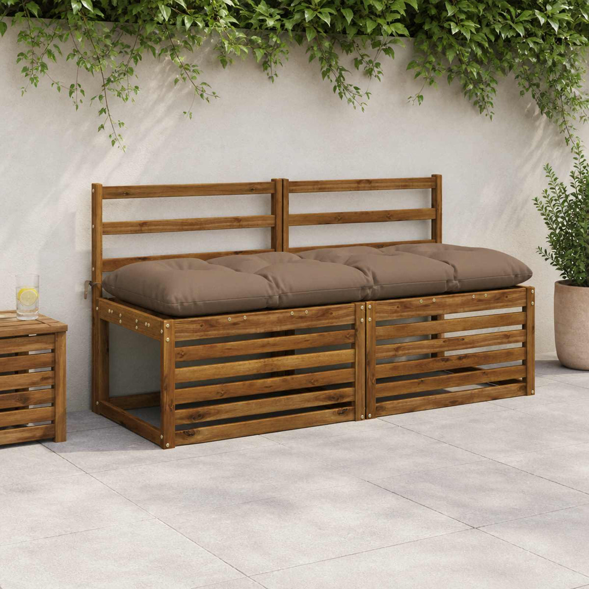 Μαξιλάρι πάγκου VIANEN 100% Πολυεστέρας Taupe 150 x 50 x 12 εκ