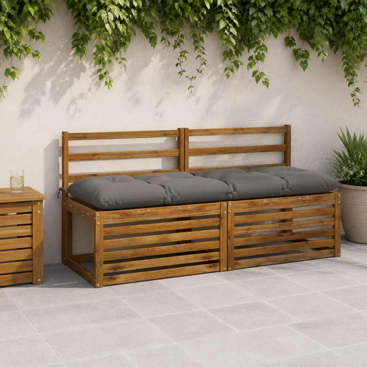 Μαξιλάρι πάγκου VIANEN 100% Πολυεστέρας Γκρι 150 x 50 x 12 εκ - Pakobazaar