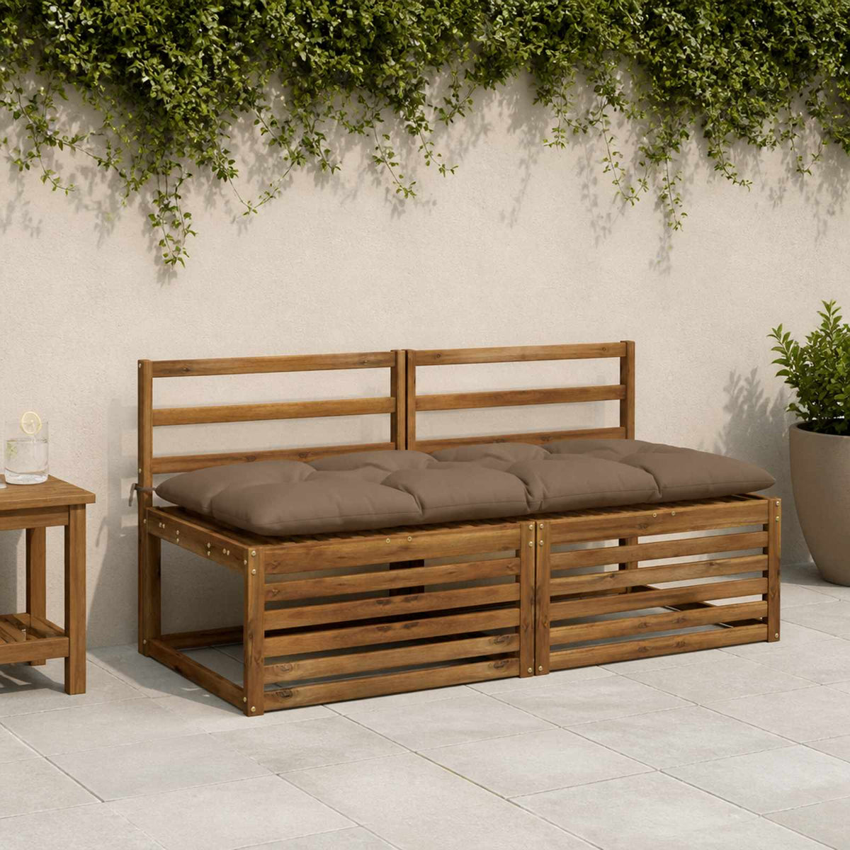 Μαξιλάρι πάγκου VIANEN 100% Πολυεστέρας Taupe 140 x 60 x 12 εκ