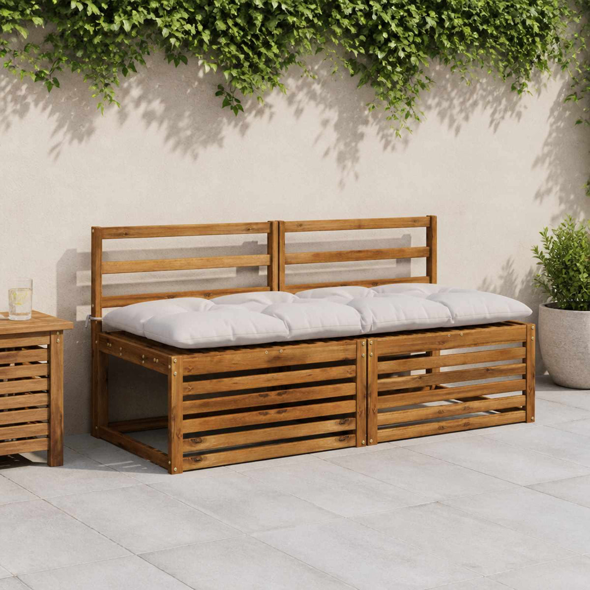 Μαξιλάρι πάγκου VIANEN 100% Πολυεστέρας Λευκό 140 x 60 x 12 εκ - Pakobazaar