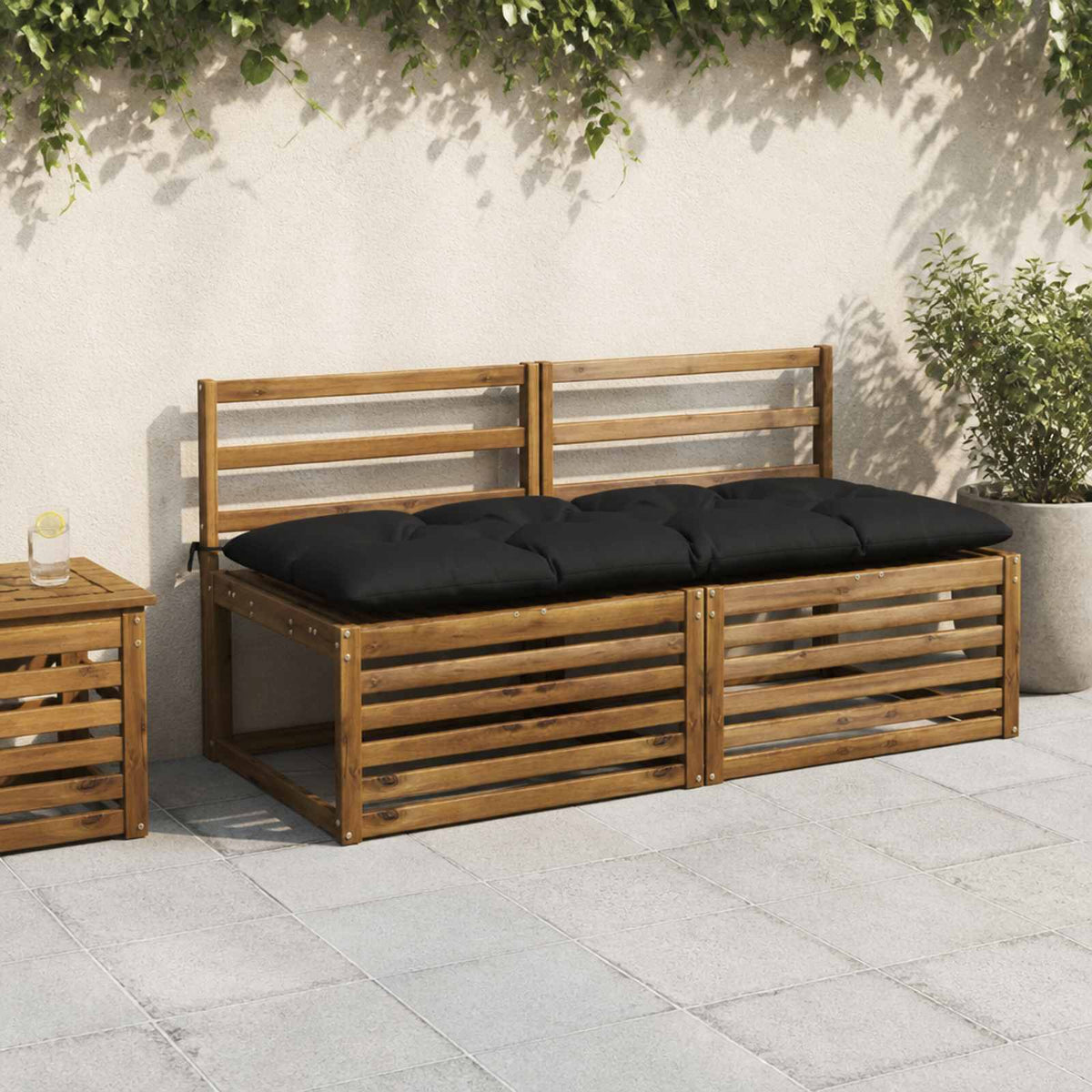 Μαξιλάρι πάγκου VIANEN 100% Πολυεστέρας Μαύρο 150 x 60 x 12 εκ - Pakobazaar