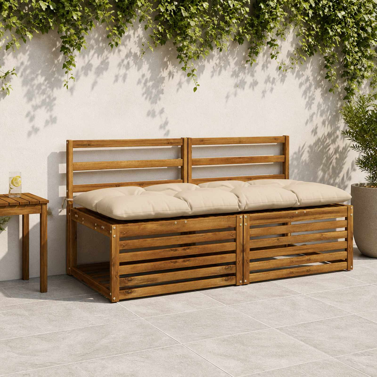 Μαξιλάρι πάγκου VIANEN 100% Πολυεστέρας Κρεμ 150 x 60 x 12 εκ