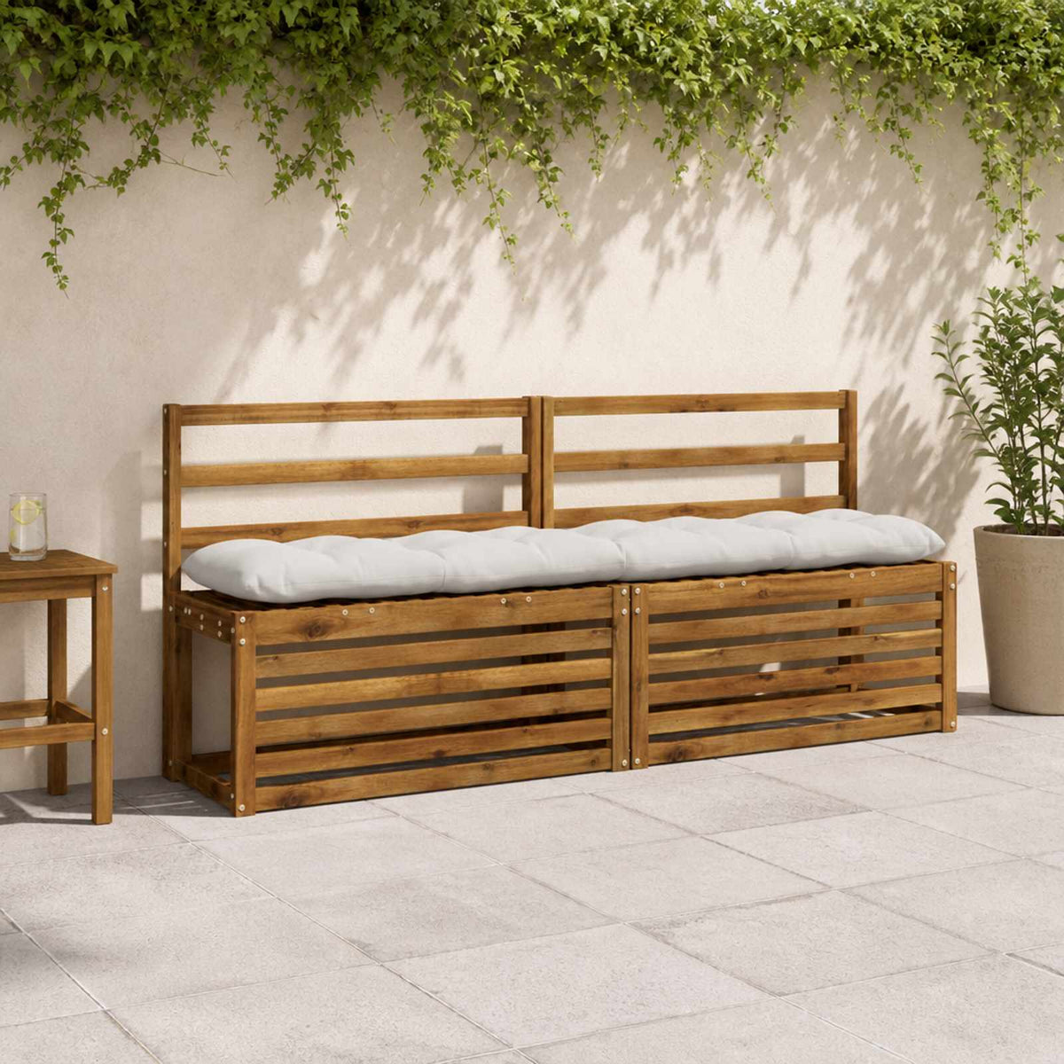 Μαξιλάρι πάγκου VIANEN 100% Πολυεστέρας Λευκό 180 x 30 x 12 εκ - Pakobazaar