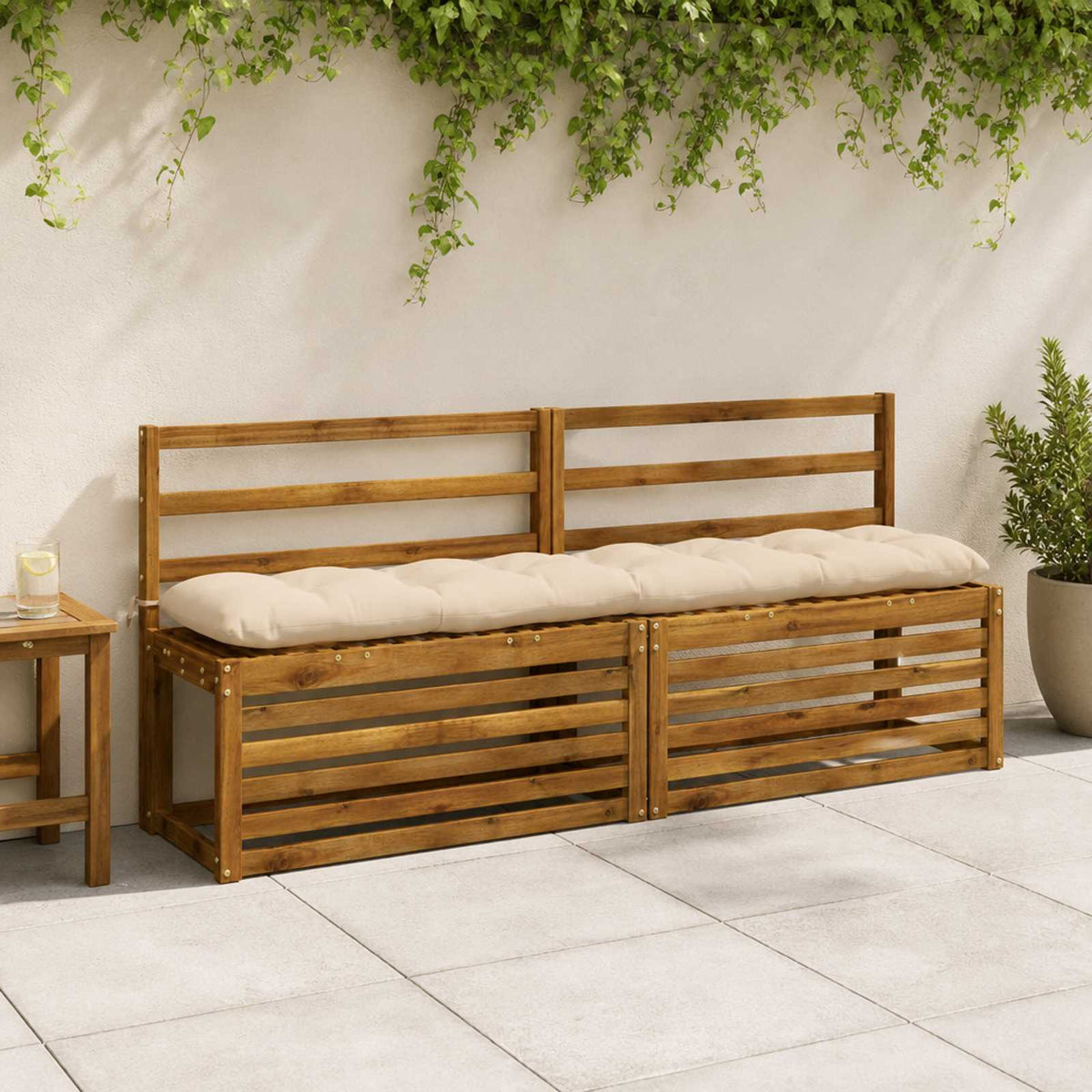 Μαξιλάρι πάγκου VIANEN 100% Πολυεστέρας Κρεμ 180 x 30 x 12 εκ - Pakobazaar