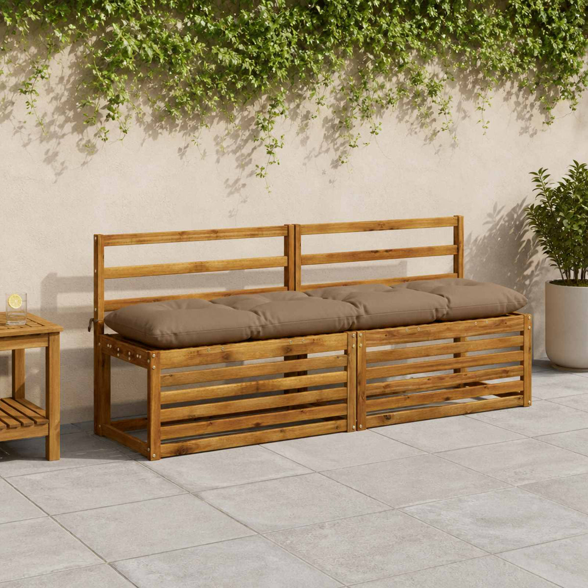Μαξιλάρι πάγκου VIANEN 100% Πολυεστέρας Taupe 170 x 40 x 12 εκ - Pakobazaar