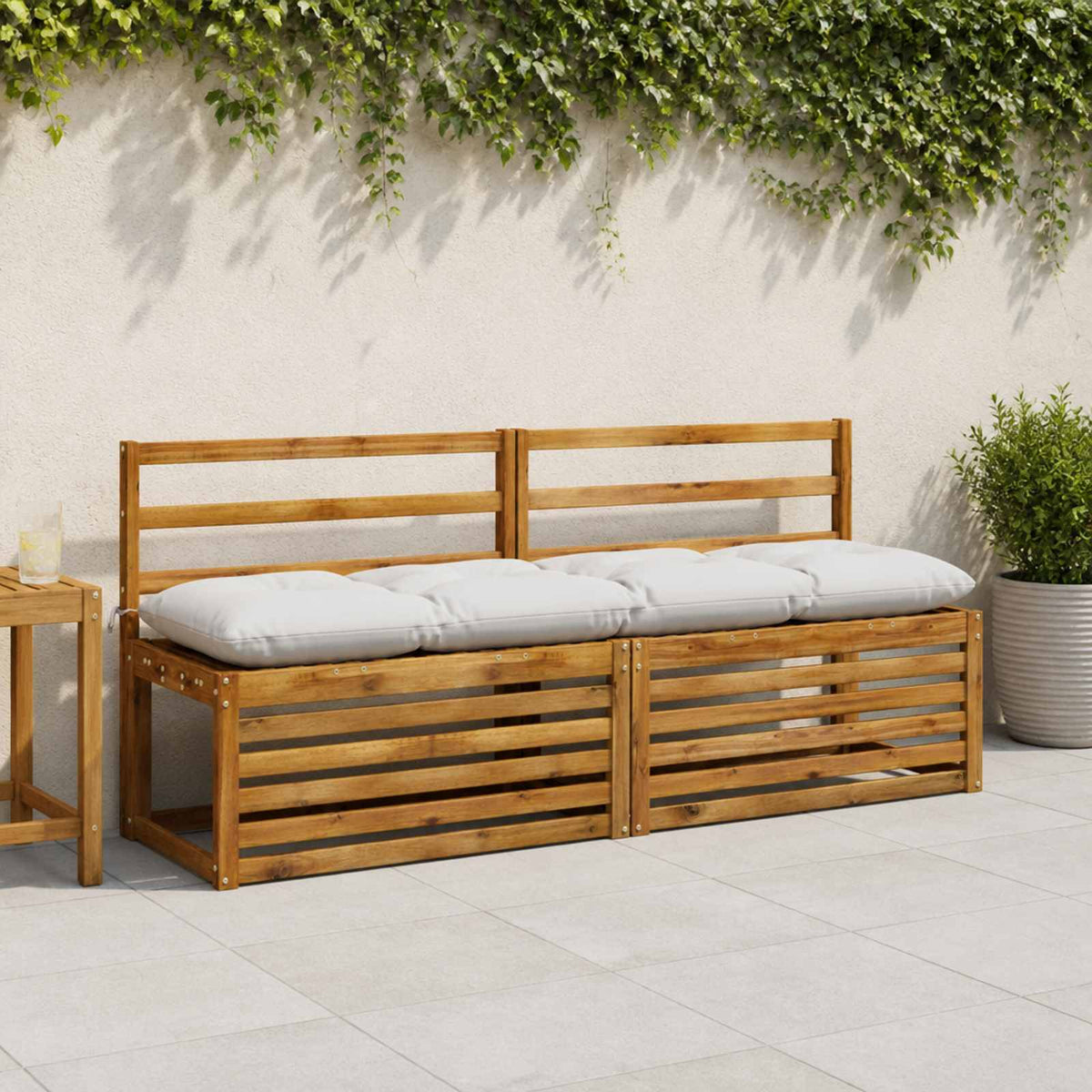 Μαξιλάρι πάγκου VIANEN 100% Πολυεστέρας Λευκό 170 x 40 x 12 εκ - Pakobazaar