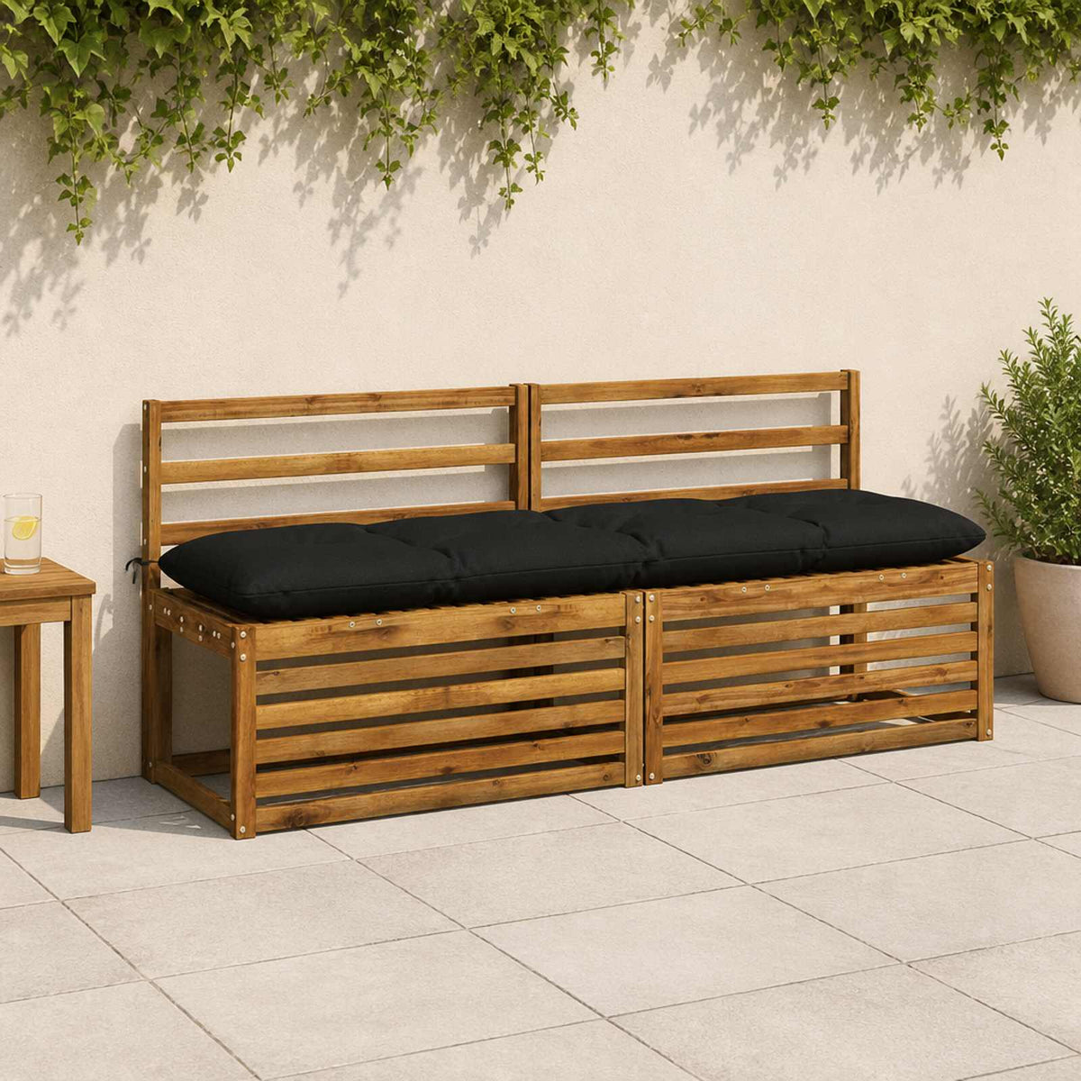 Μαξιλάρι πάγκου VIANEN 100% Πολυεστέρας Μαύρο 170 x 40 x 12 εκ