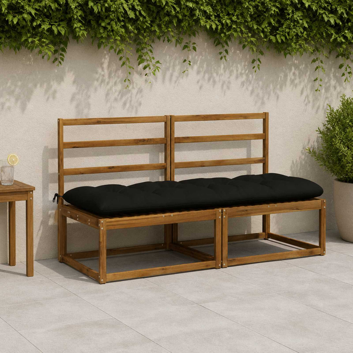 Μαξιλάρι πάγκου VIANEN 100% Πολυεστέρας Μαύρο 180 x 60 x 12 εκ - Pakobazaar