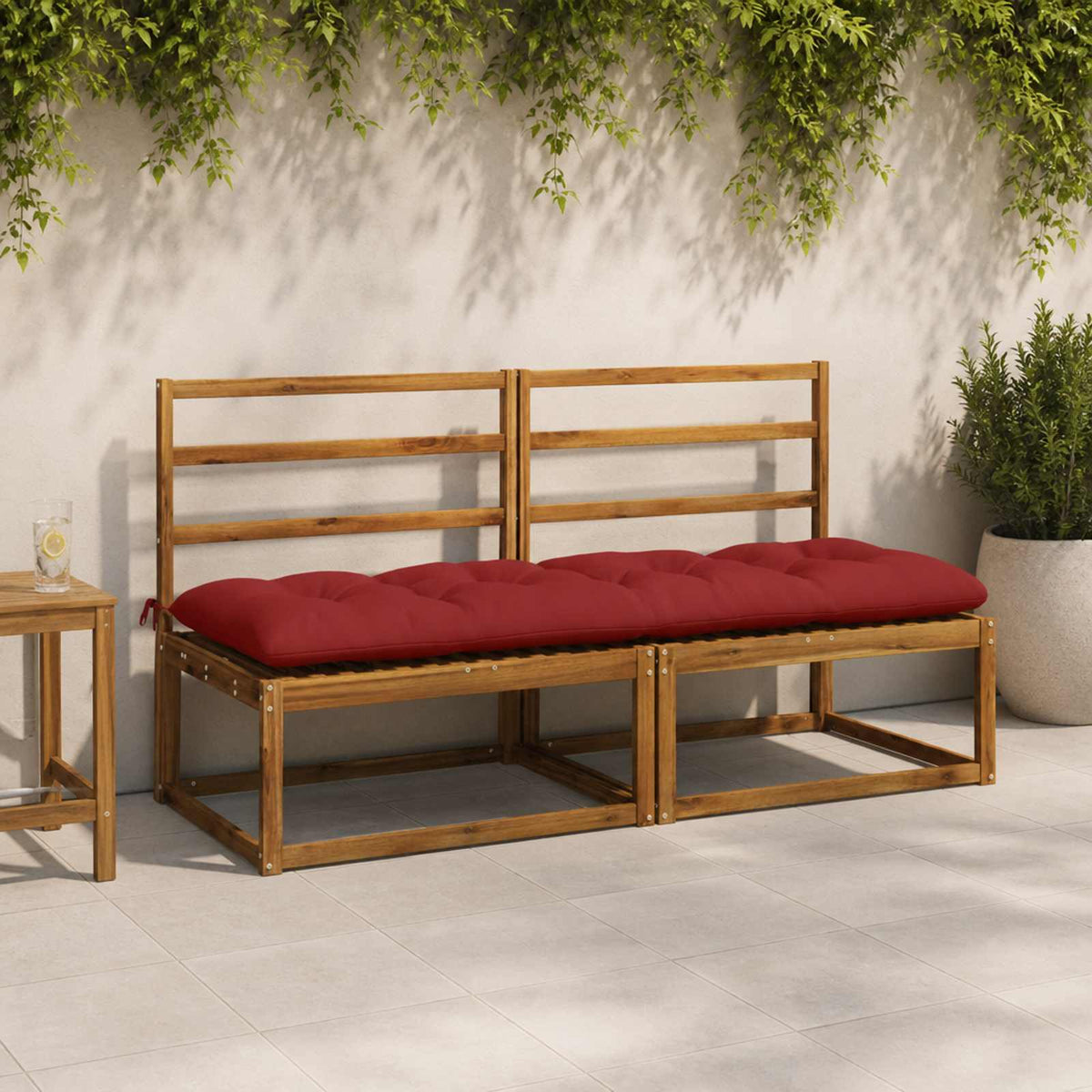 Μαξιλάρια Παγκάκια VIANEN 2 τμχ. 100% Πολυεστέρας Κόκκινο