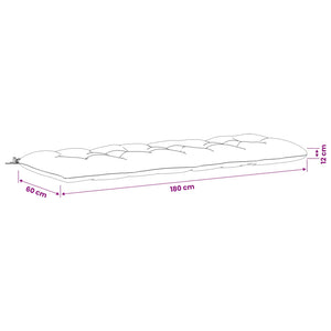 Μαξιλάρι πάγκου VIANEN 100% Πολυεστέρας Μαύρο 180 x 60 x 12 εκ - Pakobazaar