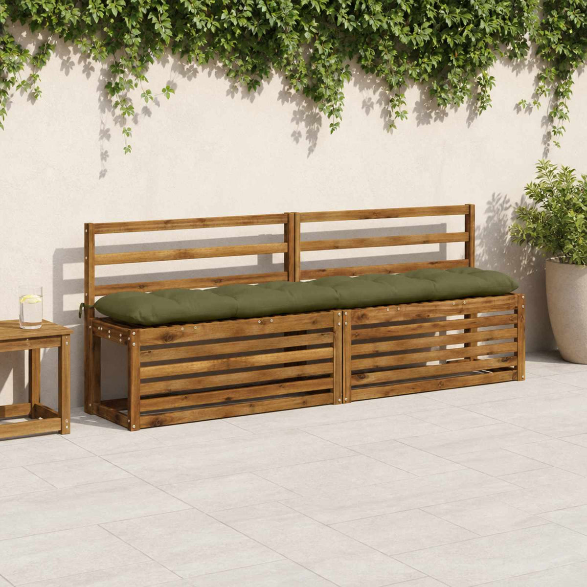 Μαξιλάρι πάγκου VIANEN 100% Πολυεστέρας Λαδί 200 x 30 x 12 εκ