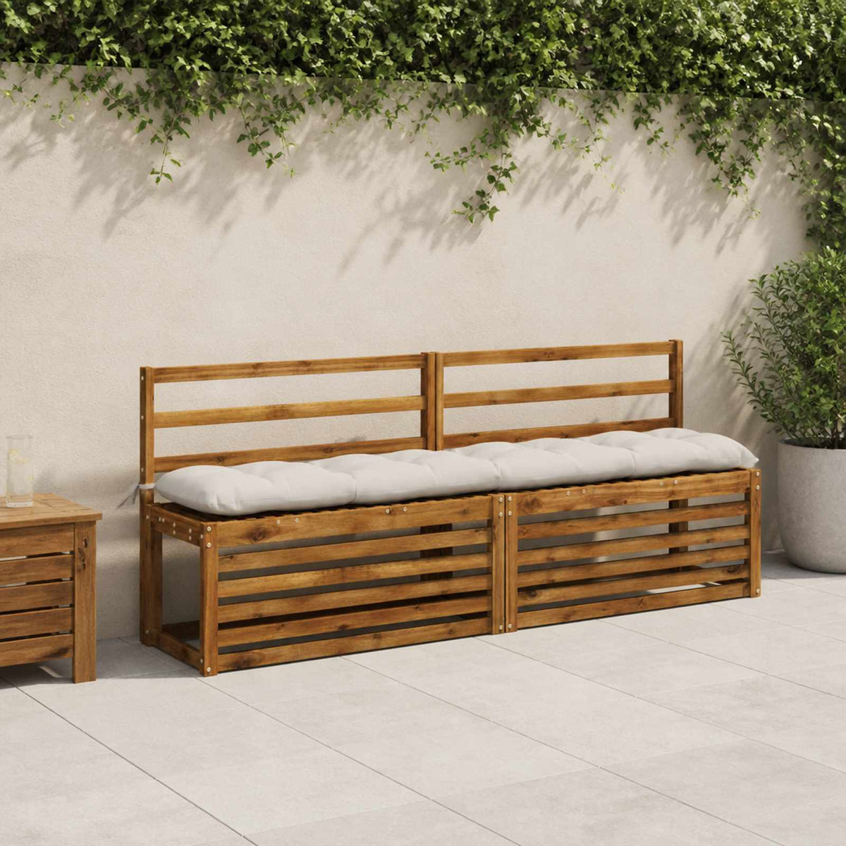 Μαξιλάρι πάγκου VIANEN 100% Πολυεστέρας Λευκό 200 x 30 x 12 εκ