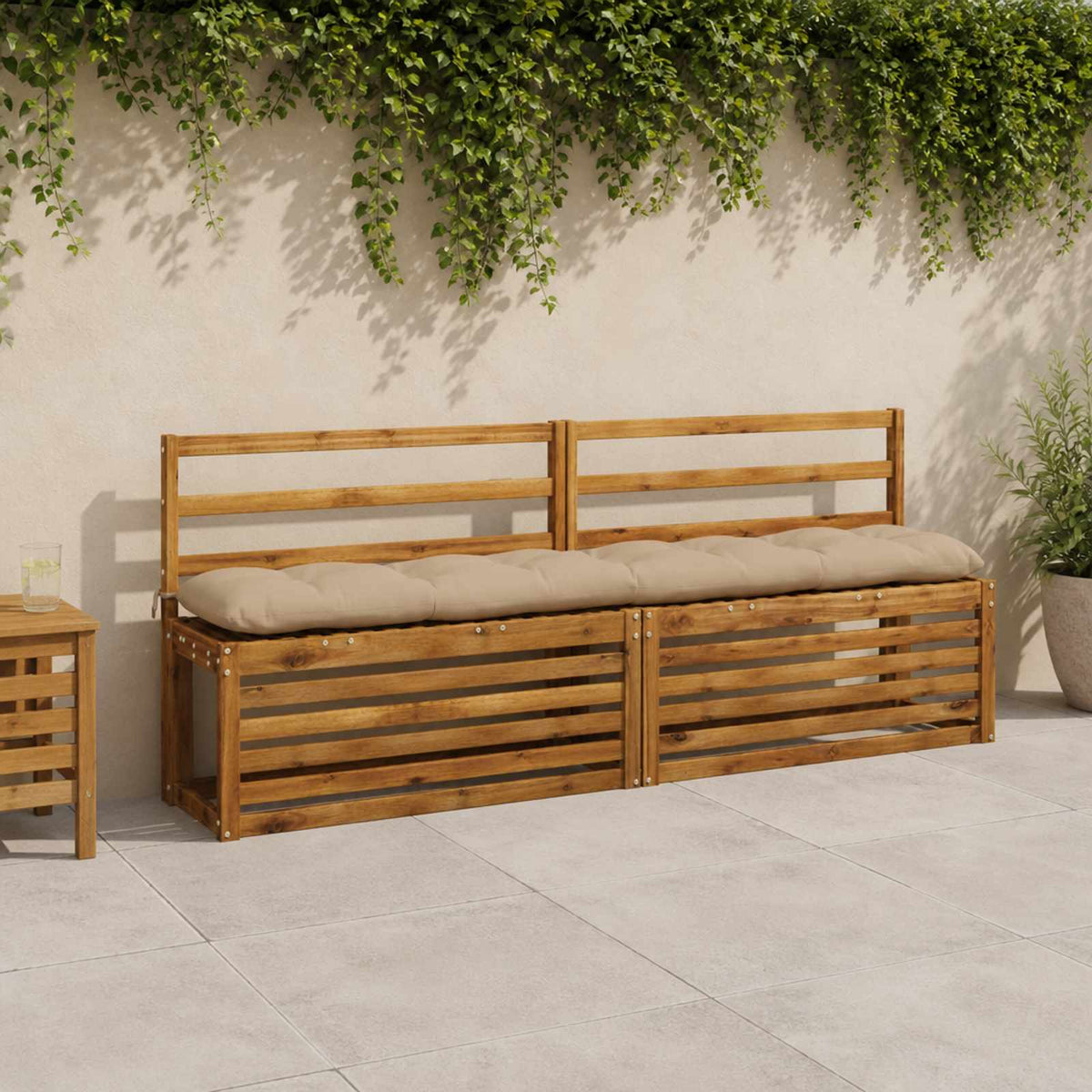 Μαξιλάρι πάγκου VIANEN 100% Πολυεστέρας Άμμος 200 x 30 x 12 εκ - Pakobazaar