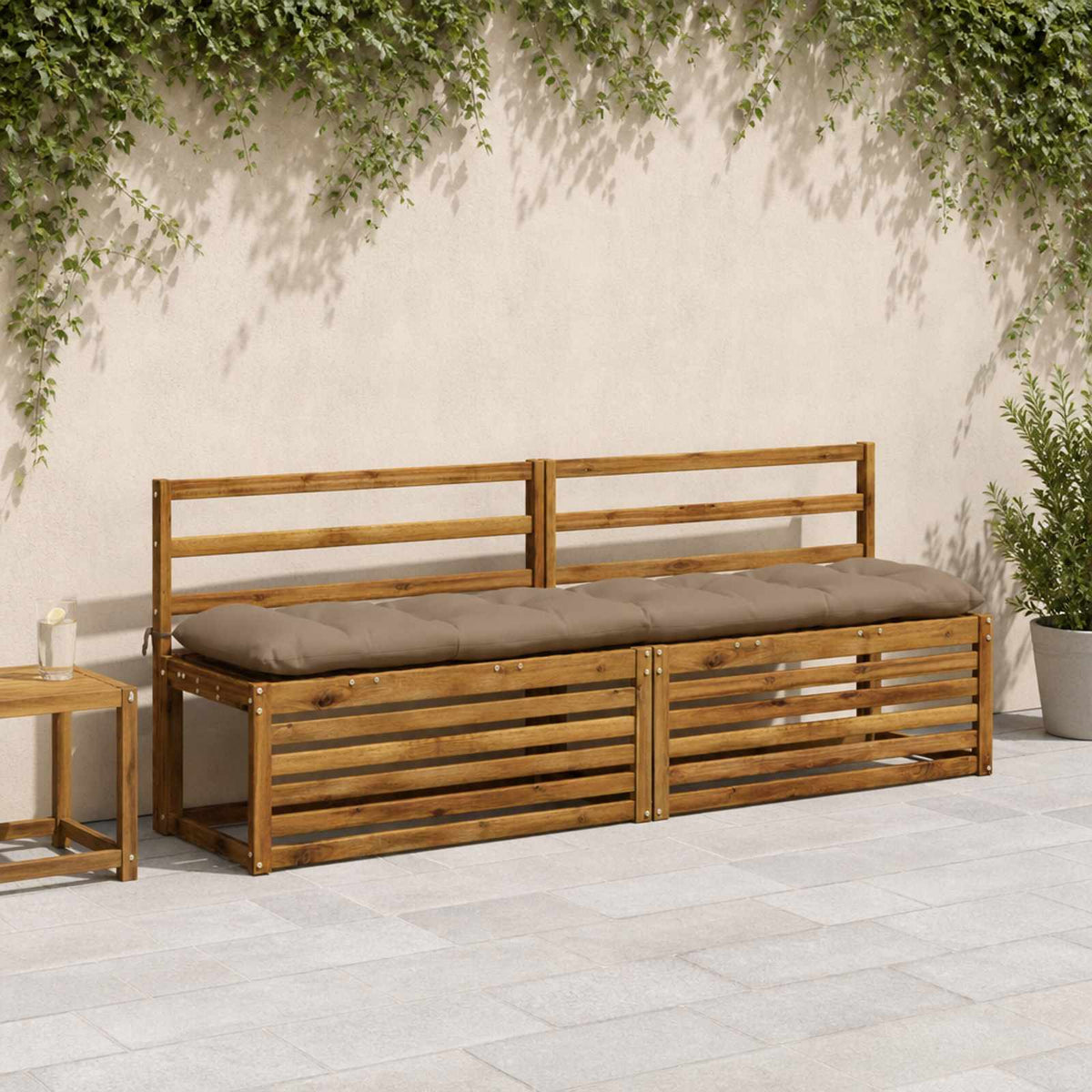 Μαξιλάρι πάγκου VIANEN 100% Πολυεστέρας Taupe 200 x 40 x 12 εκ