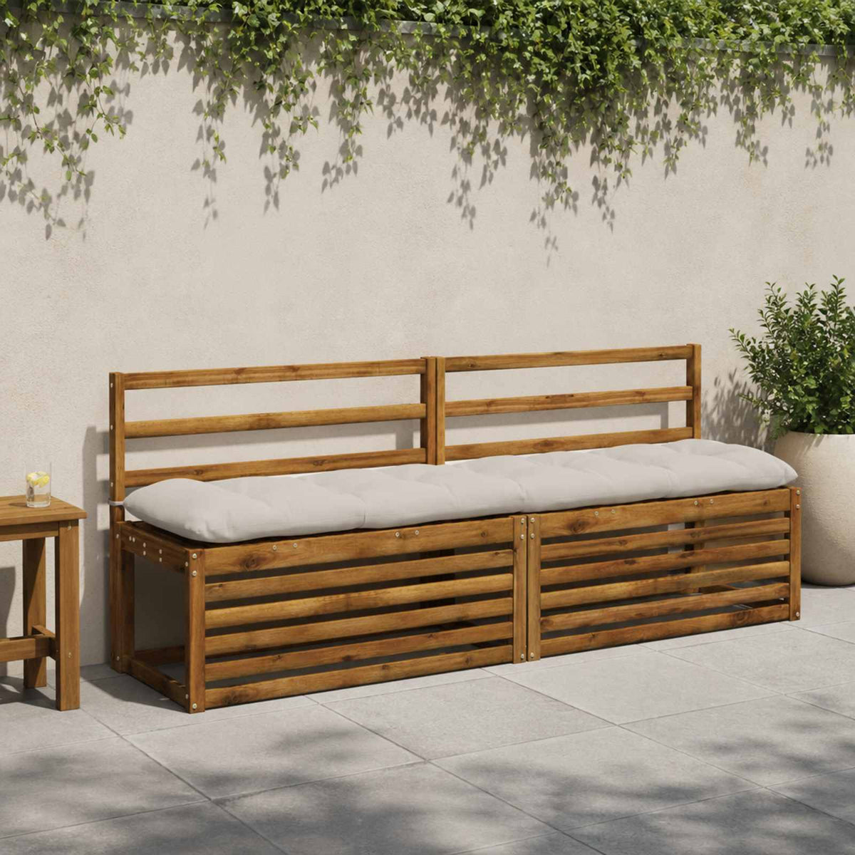 Μαξιλάρι πάγκου VIANEN 100% Πολυεστέρας Λευκό 190 x 40 x 12 εκ - Pakobazaar
