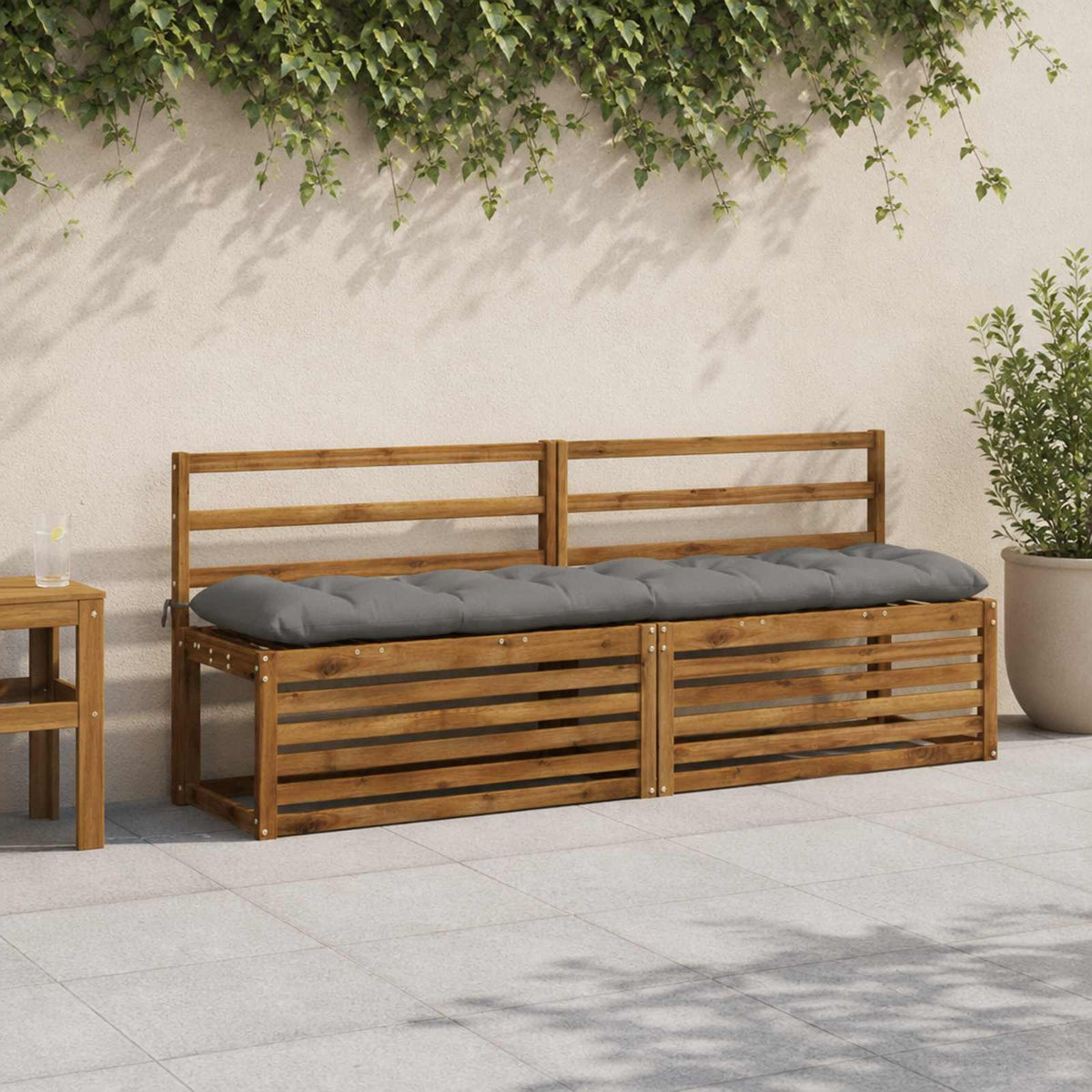 Μαξιλάρι πάγκου VIANEN 100% Πολυεστέρας Γκρι 190 x 40 x 12 εκ - Pakobazaar
