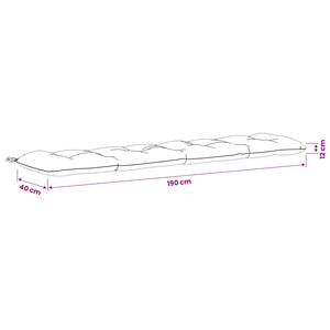 Μαξιλάρι πάγκου VIANEN 100% Πολυεστέρας Γκρι 190 x 40 x 12 εκ - Pakobazaar